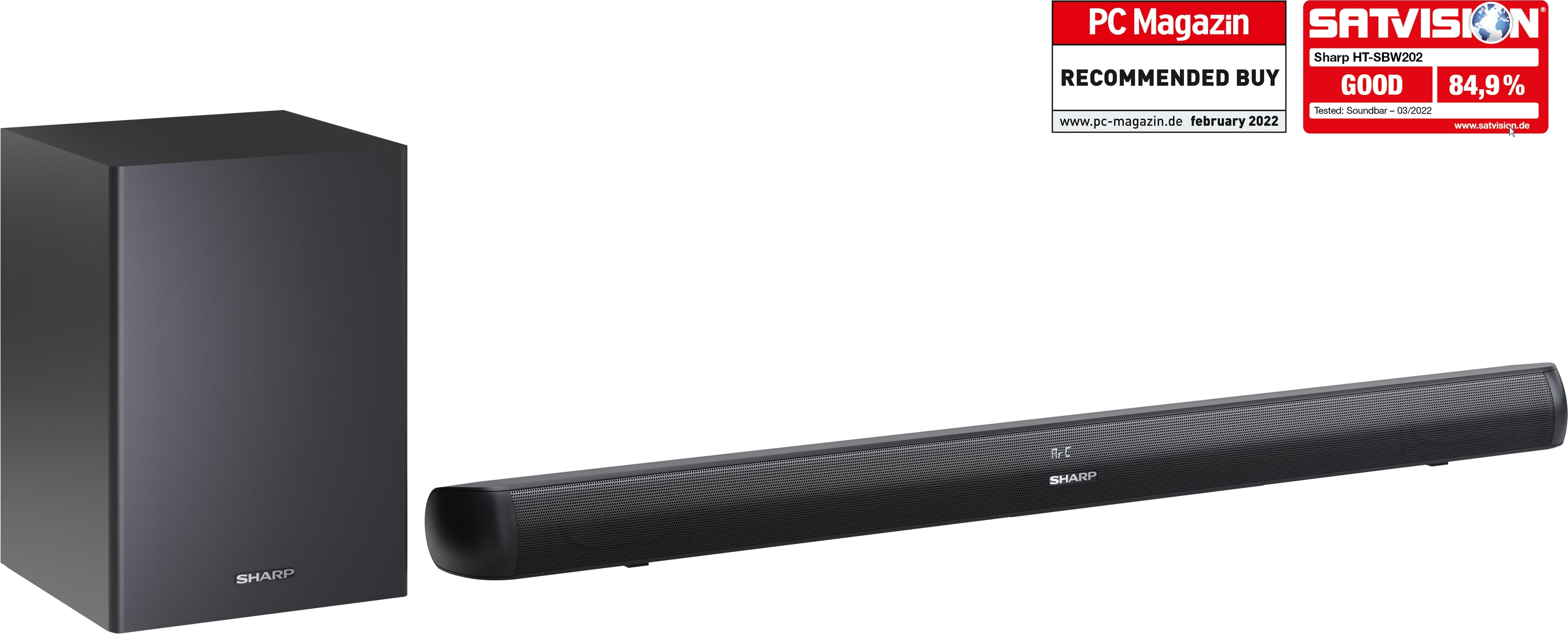 SHARP Soundbar-System HT-SBW202, Subwoofer, Bluetooth, HDMI, 200 W SHARP Soundbar-System HT-SBW202, Subwoofer, Bluetooth, HDMI, 200 W