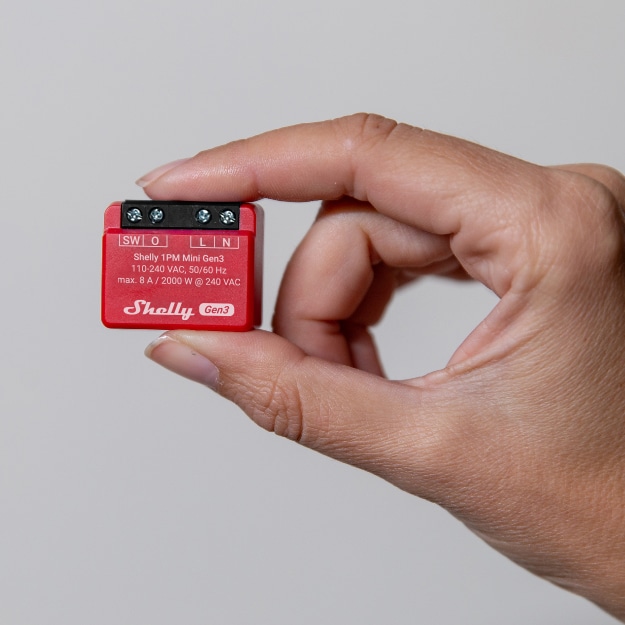 SHELLY WLAN-Schaltaktor 1PM Mini Gen 3, rot