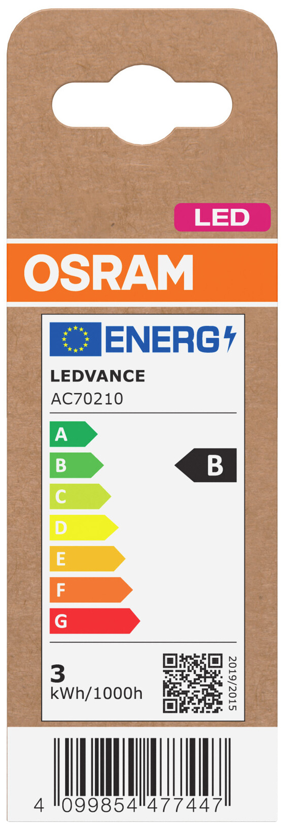 OSRAM LED-Lampe Classic, dimmbar, E14, 2,5 W, 2700 K, EEK: B, 470 lm, IP20, warmweiß