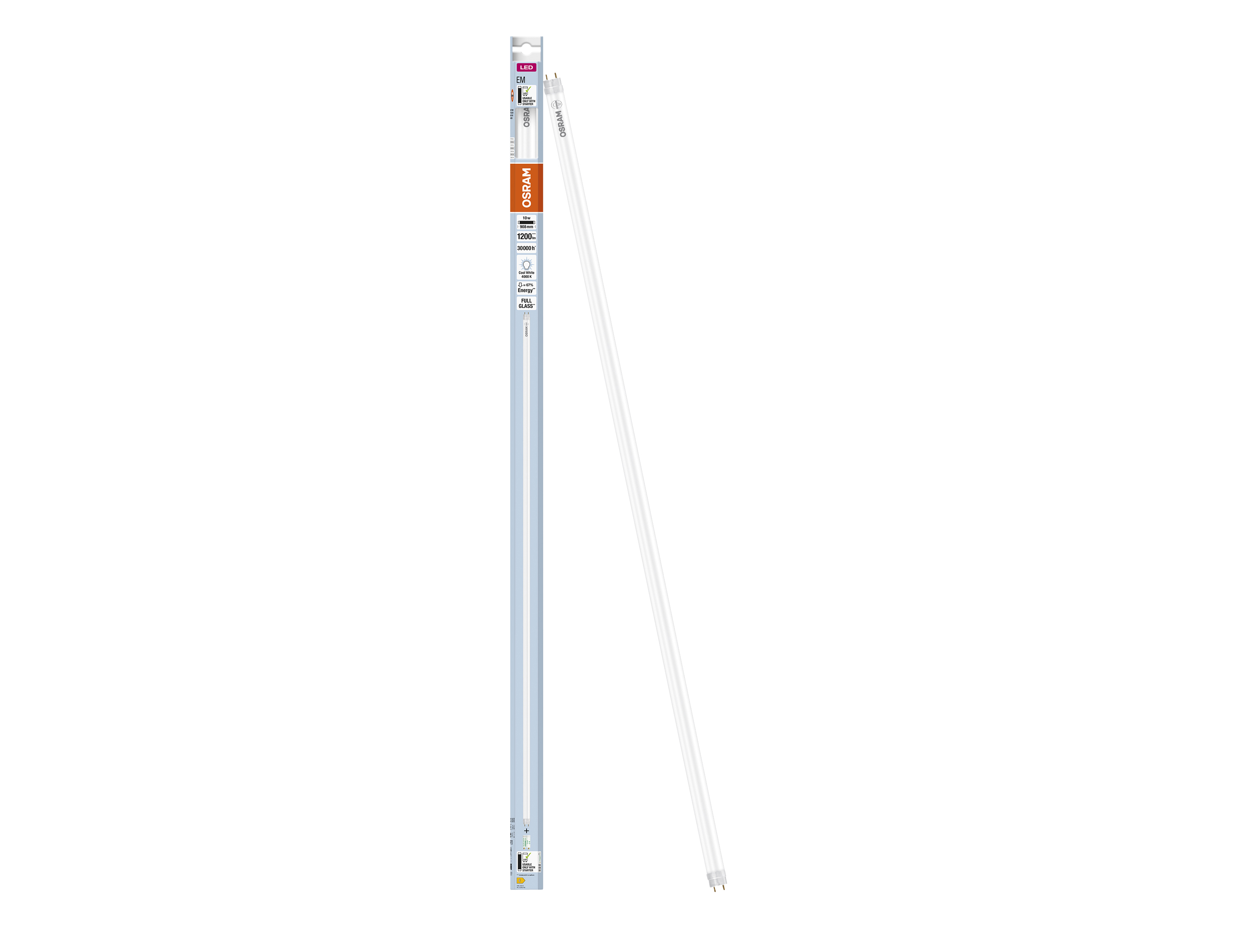 OSRAM LED-Röhre, T8, 900mm, G13, EEK: E, 10W, 1200lm, 4000K OSRAM LED-Röhre, T8, 900mm, G13, EEK: E, 10W, 1200lm, 4000K
