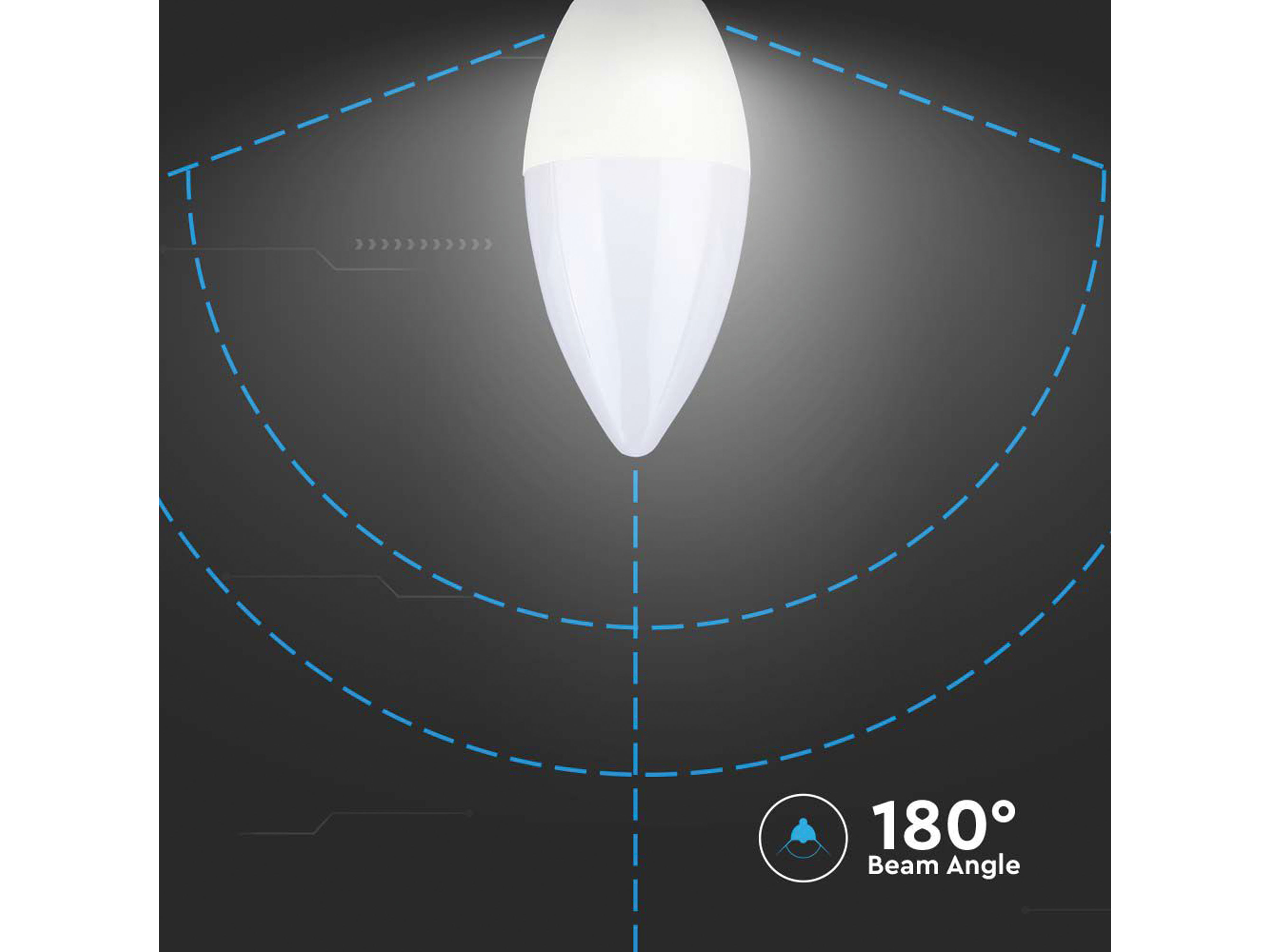 V-TAC LED-Lampe, Kerze, E14, EEK: F, 5W, 470lm, 3000K
