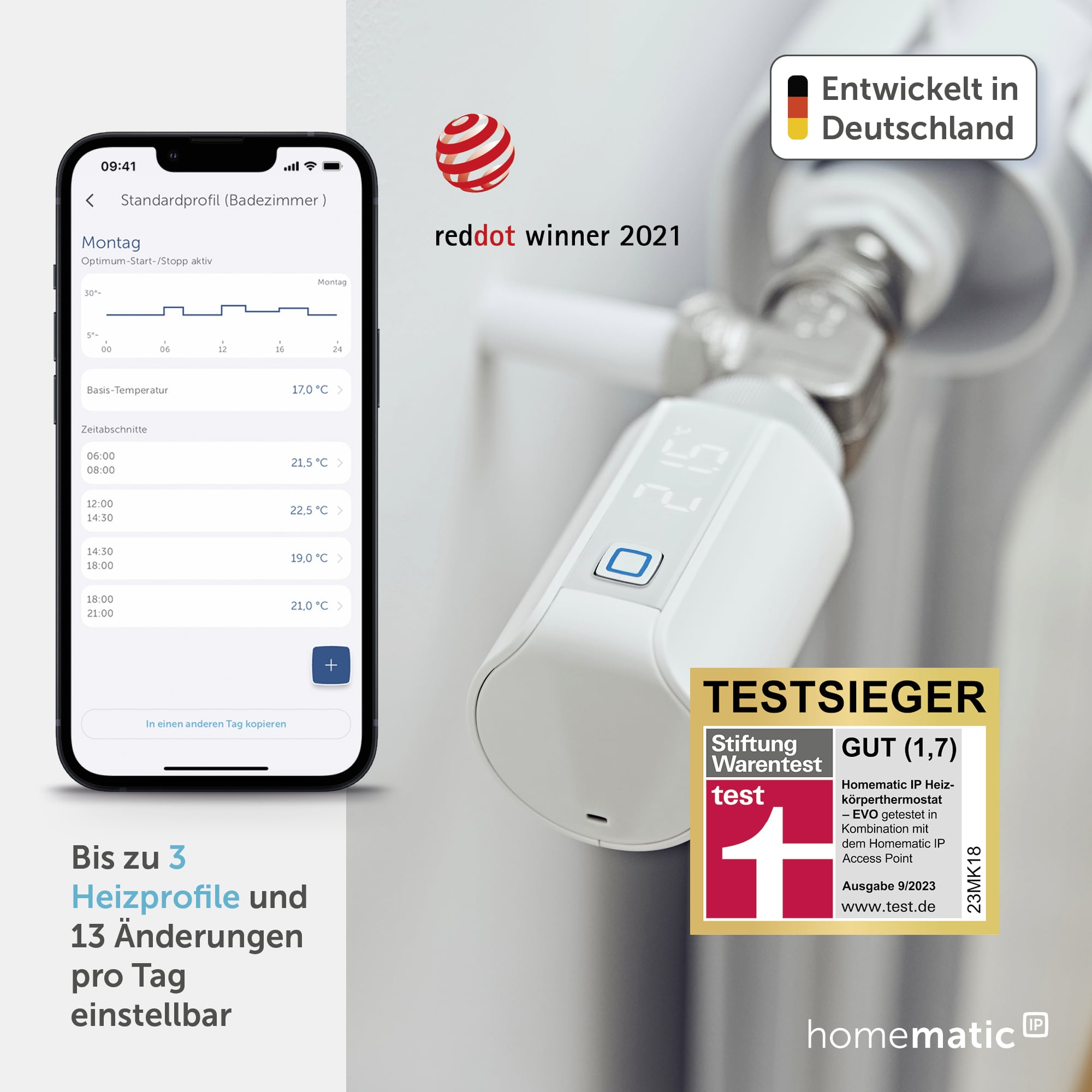 HOMEMATIC IP 155105A0, Heizkörperthermostat EVO