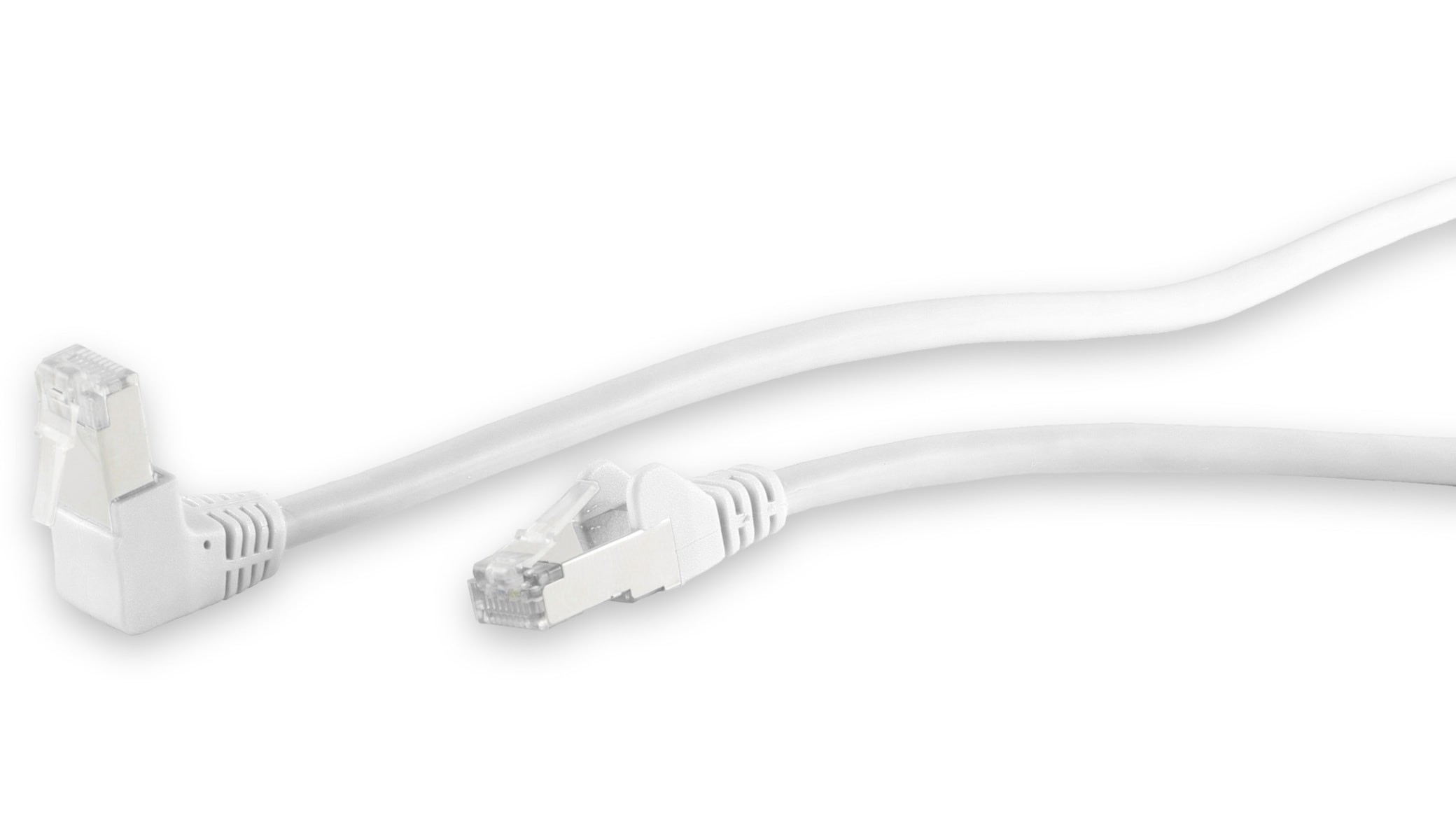 S-IMPULS CAT.6 Patchkabel, S/FTP, 90°-gerade, 0,25 m, weiß