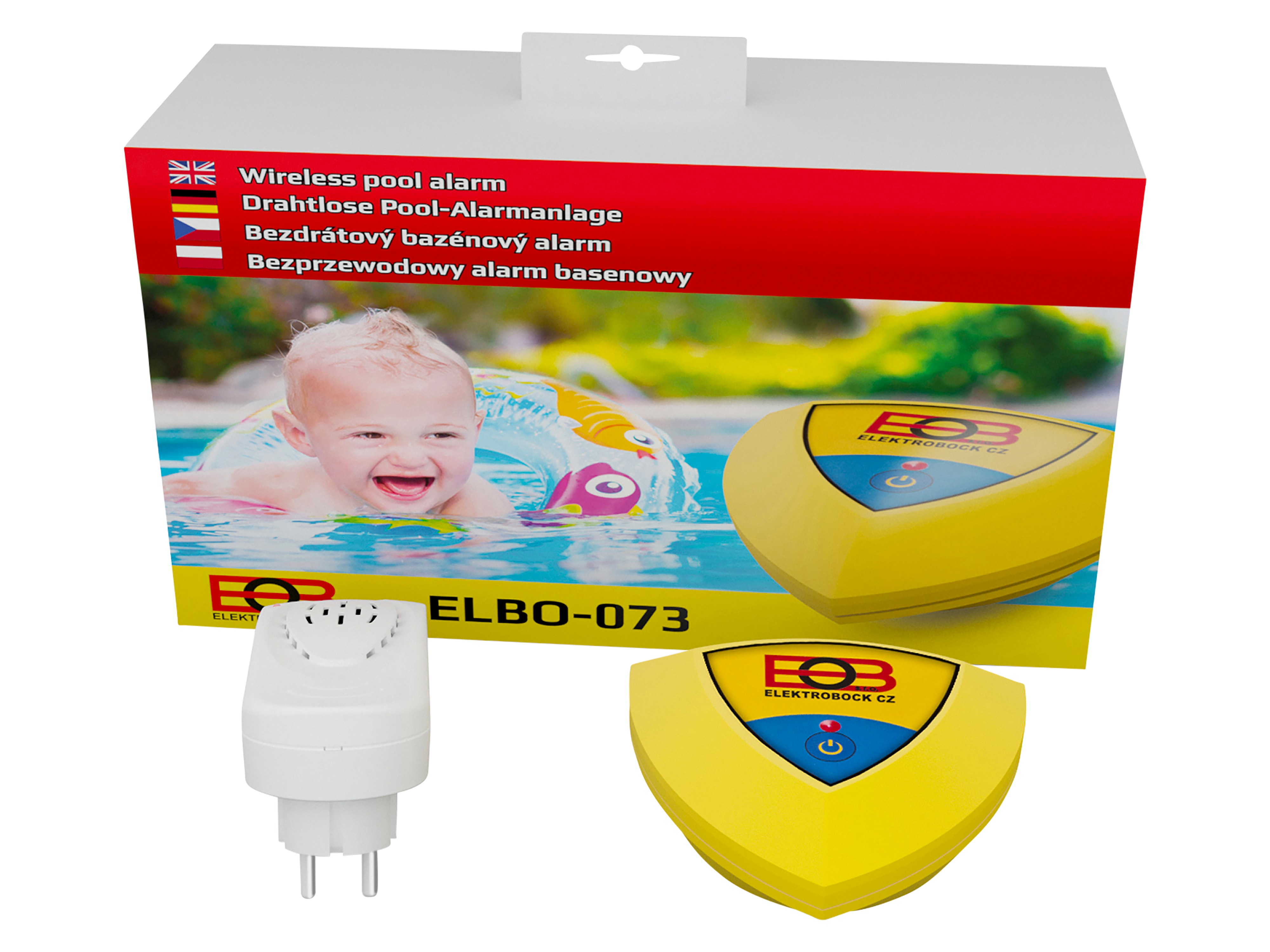 EOB Drahtlose Pool-Alarmanlage, ELBO-073, 106, gelb EOB Drahtlose Pool-Alarmanlage, ELBO-073, 106, gelb