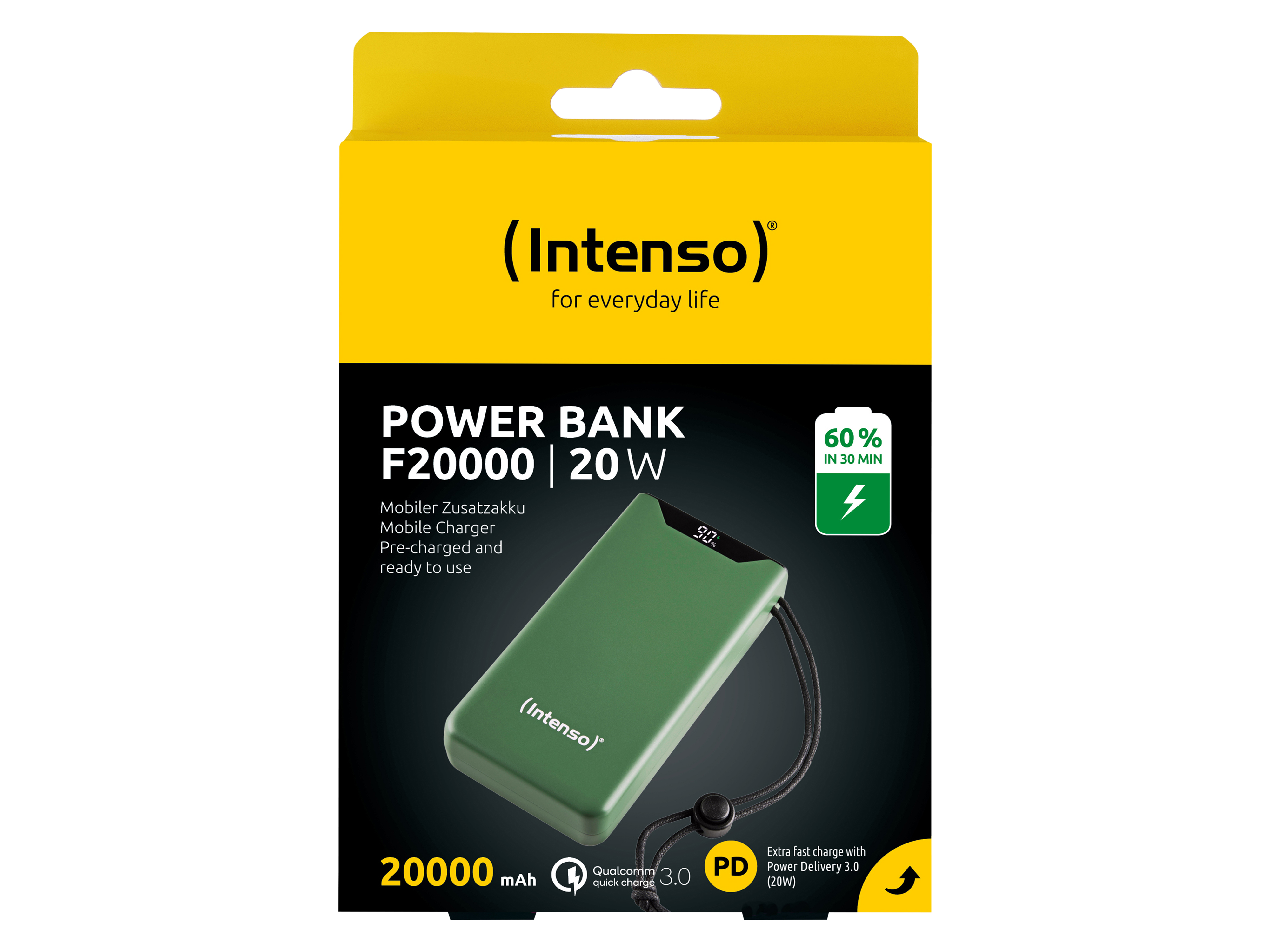 INTENSO USB Powerbank 7332057, F20000, 20.000mAh, 20 W, grün