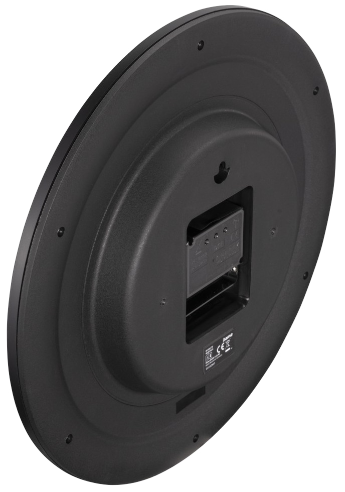 HAMA DCF-Funkwanduhr Teneriffa, Ø 30cm, schwarz HAMA DCF-Funkwanduhr "Teneriffa", Ø 30cm" mit Datum- und Themeraturanzeige, schwarz