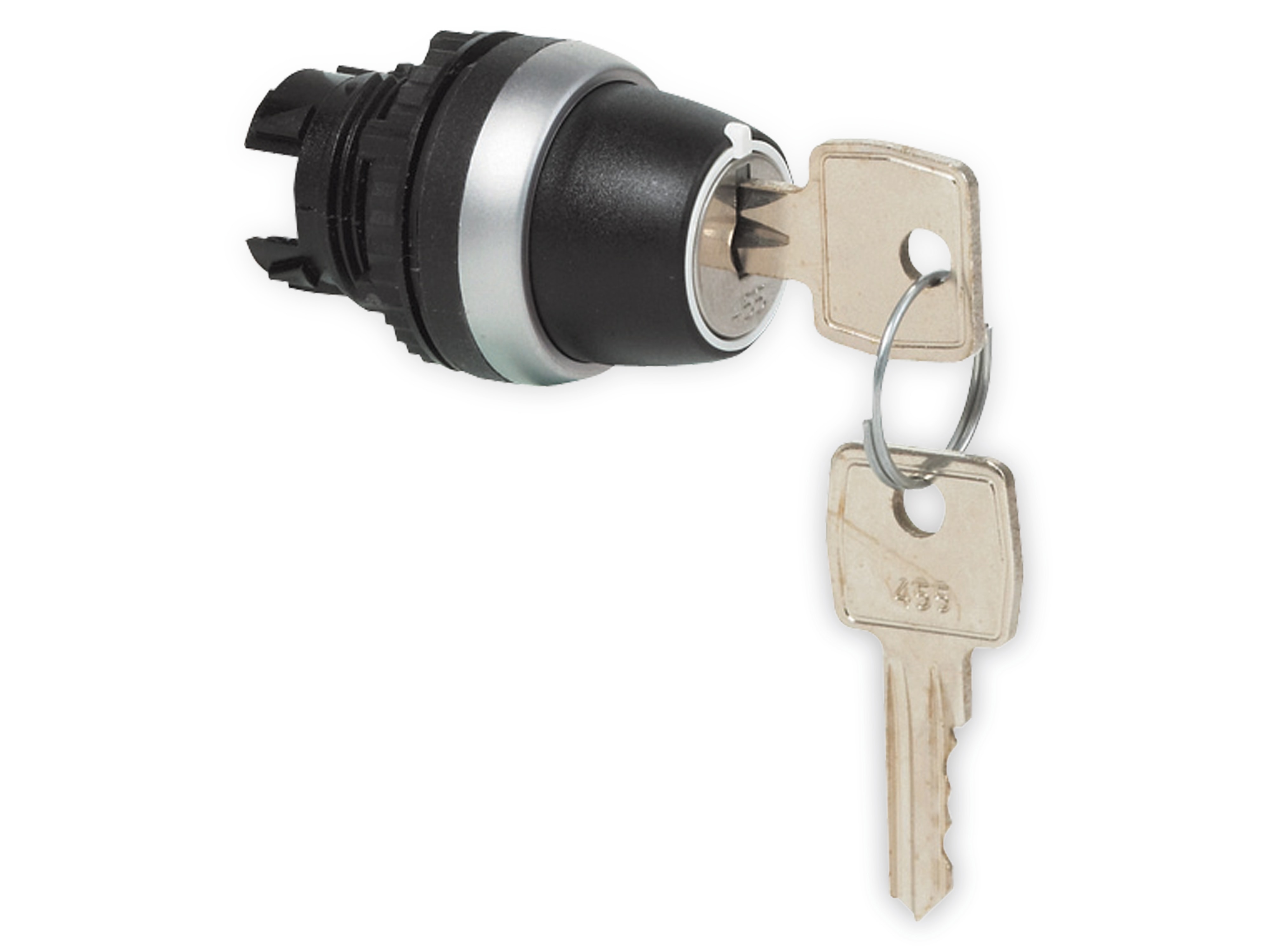 BACO Befehls-und Meldegeräte, L21NA00, Drehschalter + Schlüssel rastend 45° 3Stellungen,schwarz,22mm