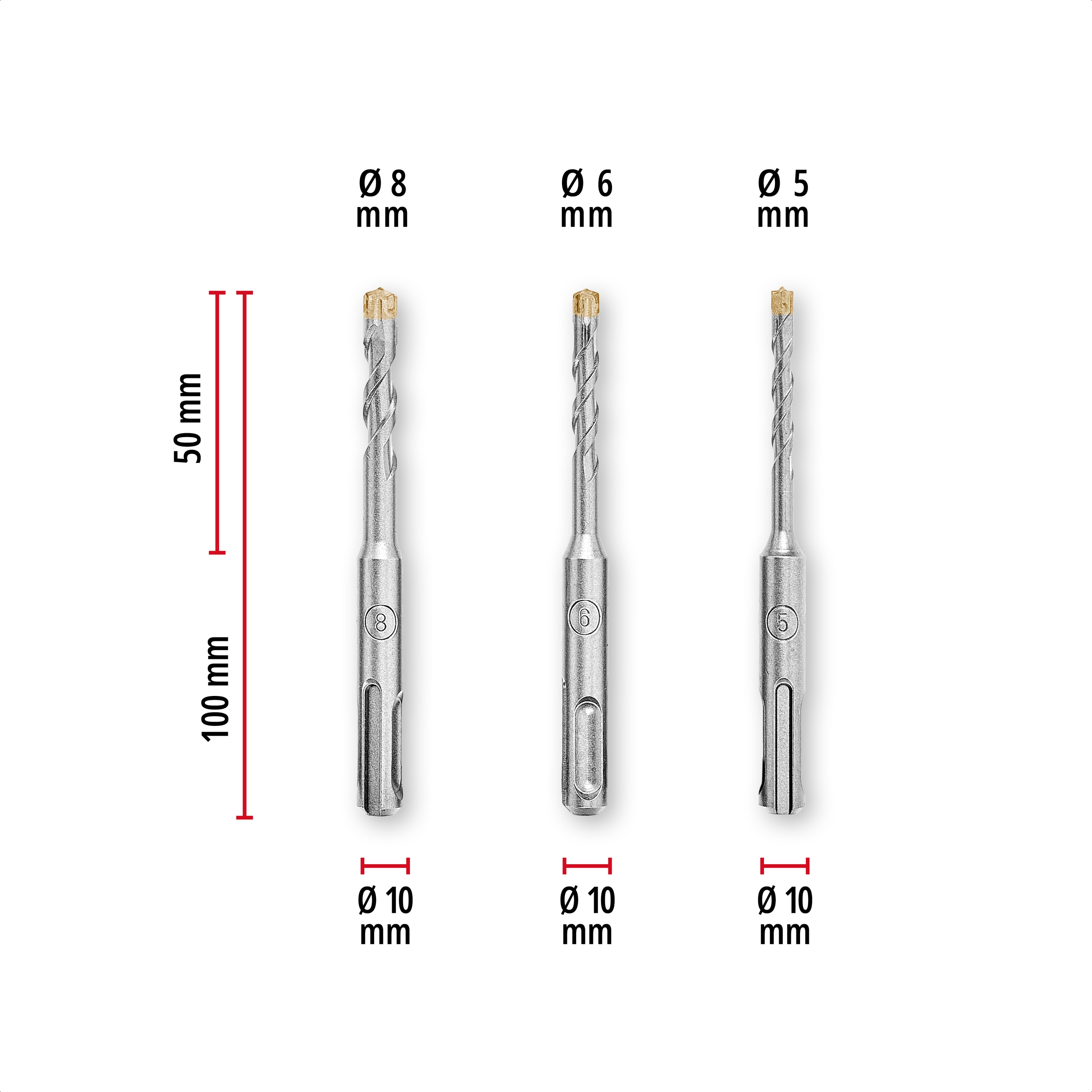 KWB SDS-Plus Hammerbohrer-Set, 268493, 110 mm + 160 mm, 7-teilig KWB SDS-Plus Hammerbohrer-Set, 268493, 110 mm + 160 mm, 7-teilig