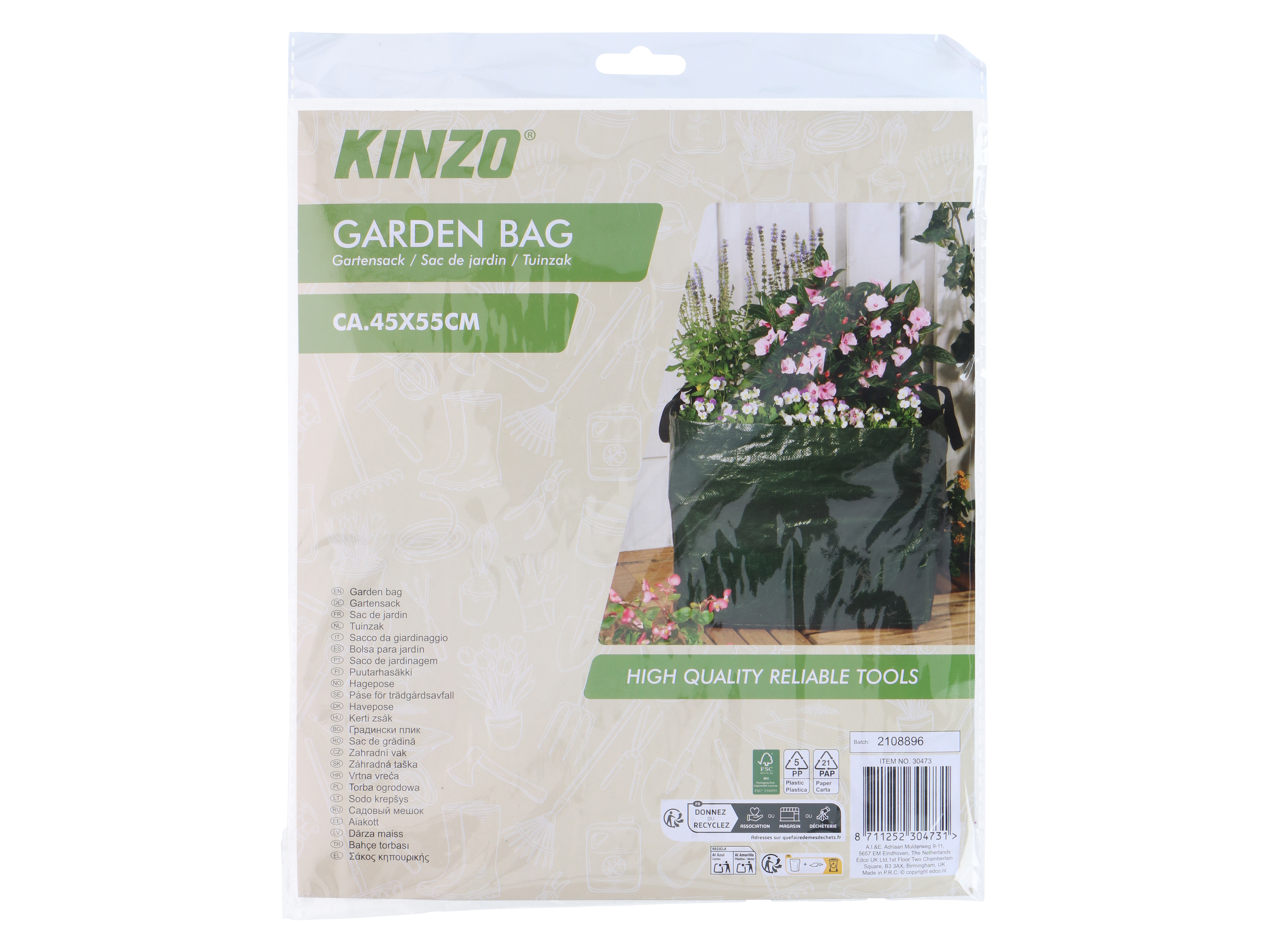 Garten-Abfallsack, KINZO, 90 Liter