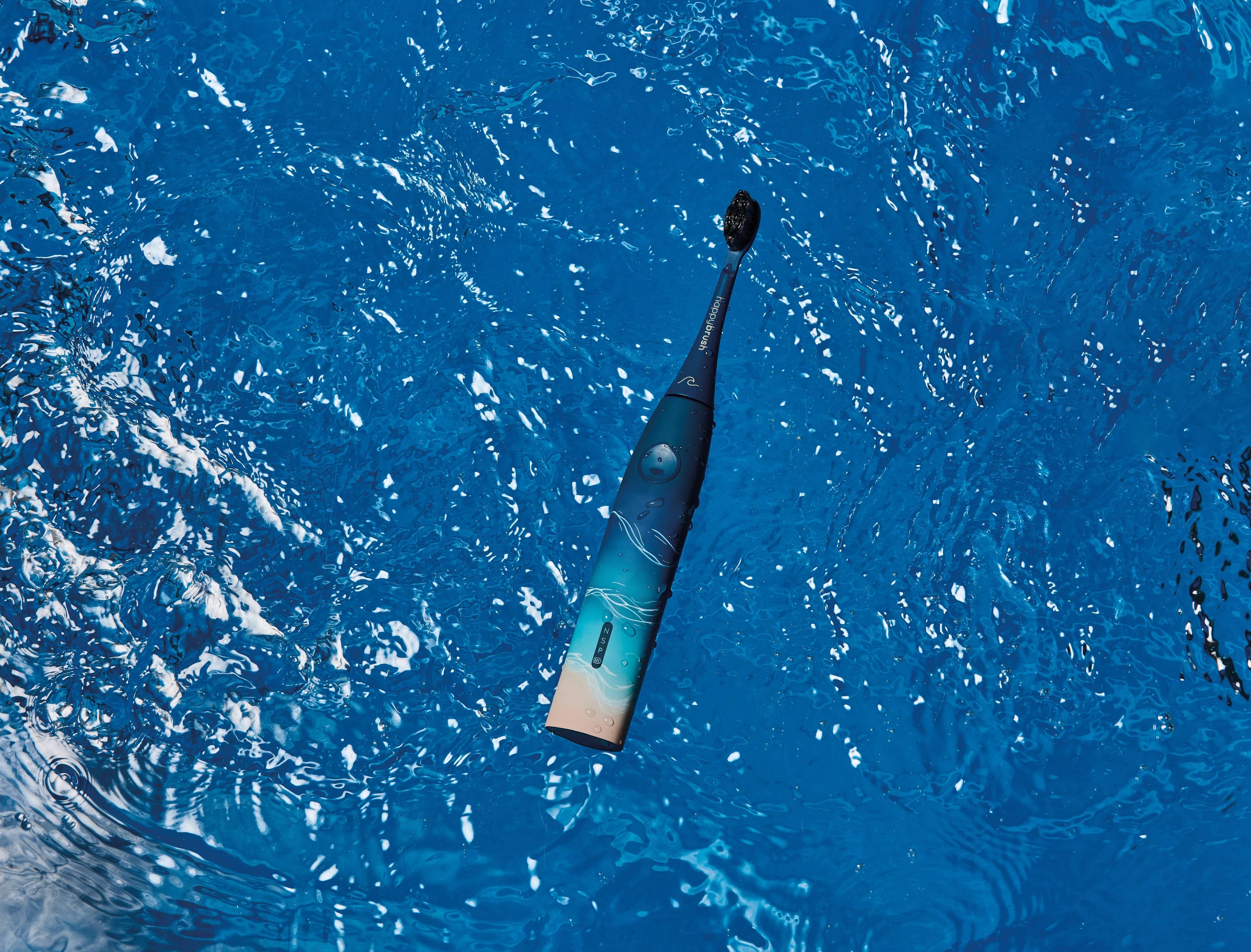 HAPPYBRUSH Elektrische Zahnbürste ECO VIBE 3, Starterkit Ocean
