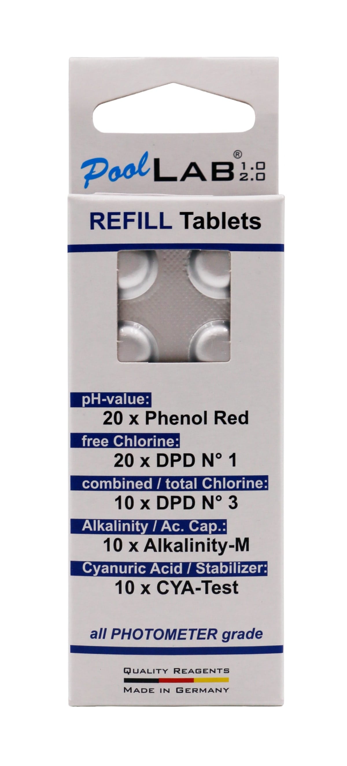 WATER-I.D. Nachfüllpack Reagenztabletten für Pooltester PoolLab 1.0 WATER-I.D. Nachfüllpack Reagenztabletten für Pooltester PoolLab 1.0