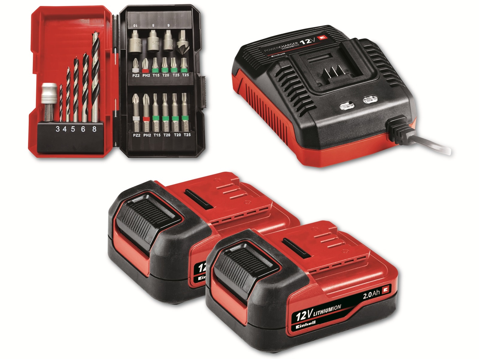 EINHELL Akku-Bohrschrauber-Set TE-CD 12/1 Li +22+CL (2x2.0 Ah) EINHELL Akku-Bohrschrauber-Set TE-CD 12/1 Li +22+CL (2x2.0 Ah)