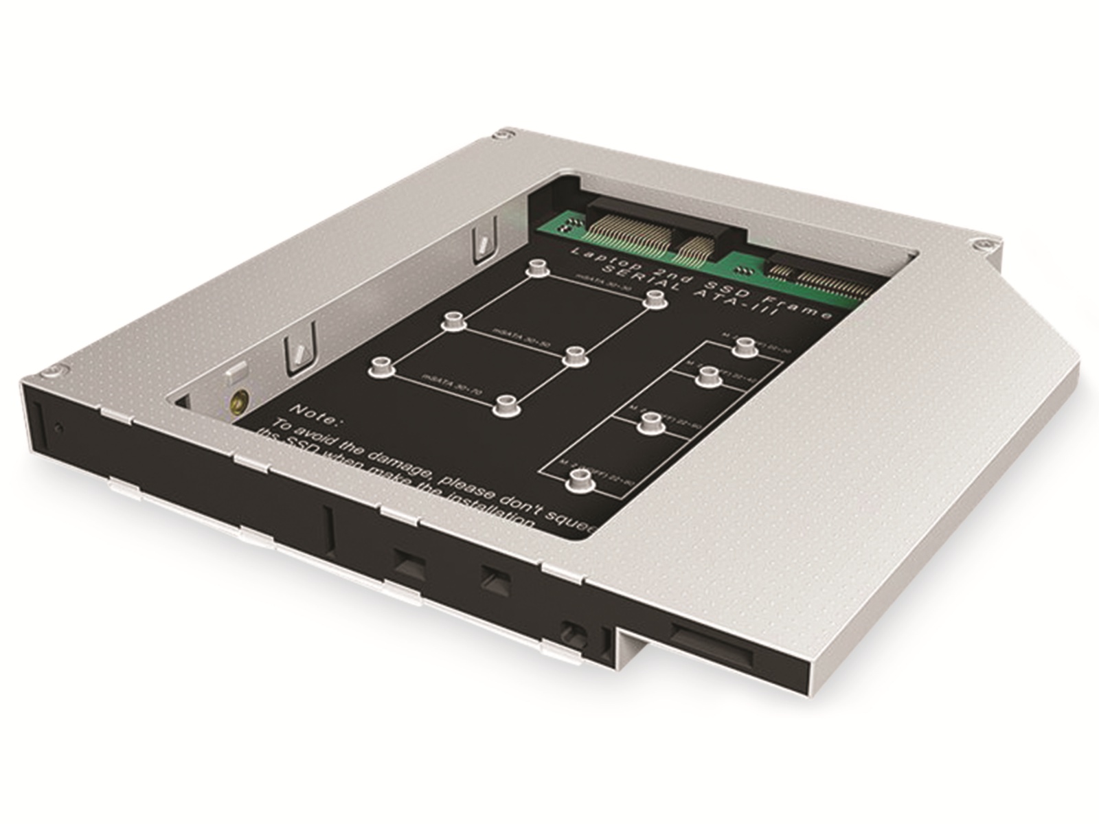 ICY BOX Festplattengehäuse IB-AC650, für eine mSATA oder M.2 SATA SSD