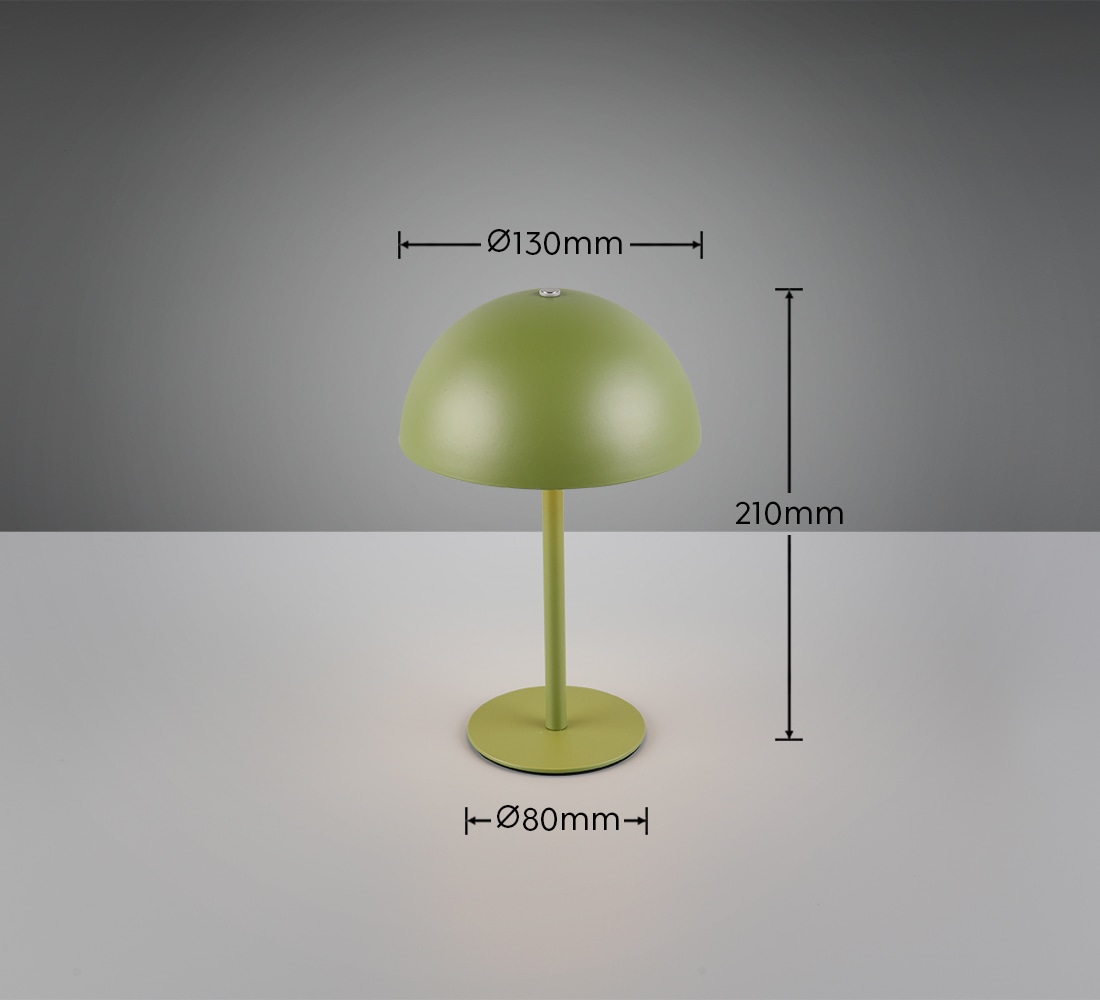 REALITY LED-Akku-Tischleuchte MUNOZ, R54891115, 1,3W, 120lm, 3000K, grün