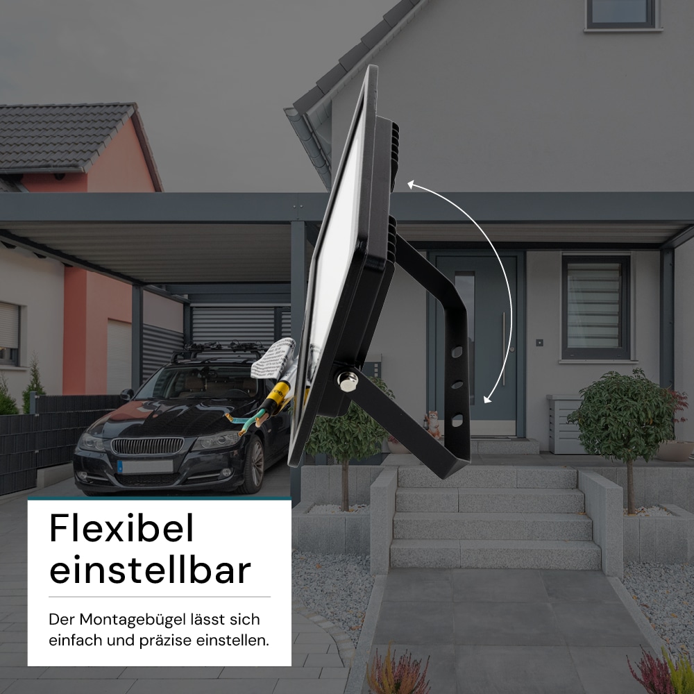 LUXULA LED-Fluter, EEK: F, 30W, 3000lm, 4000K, schwarz