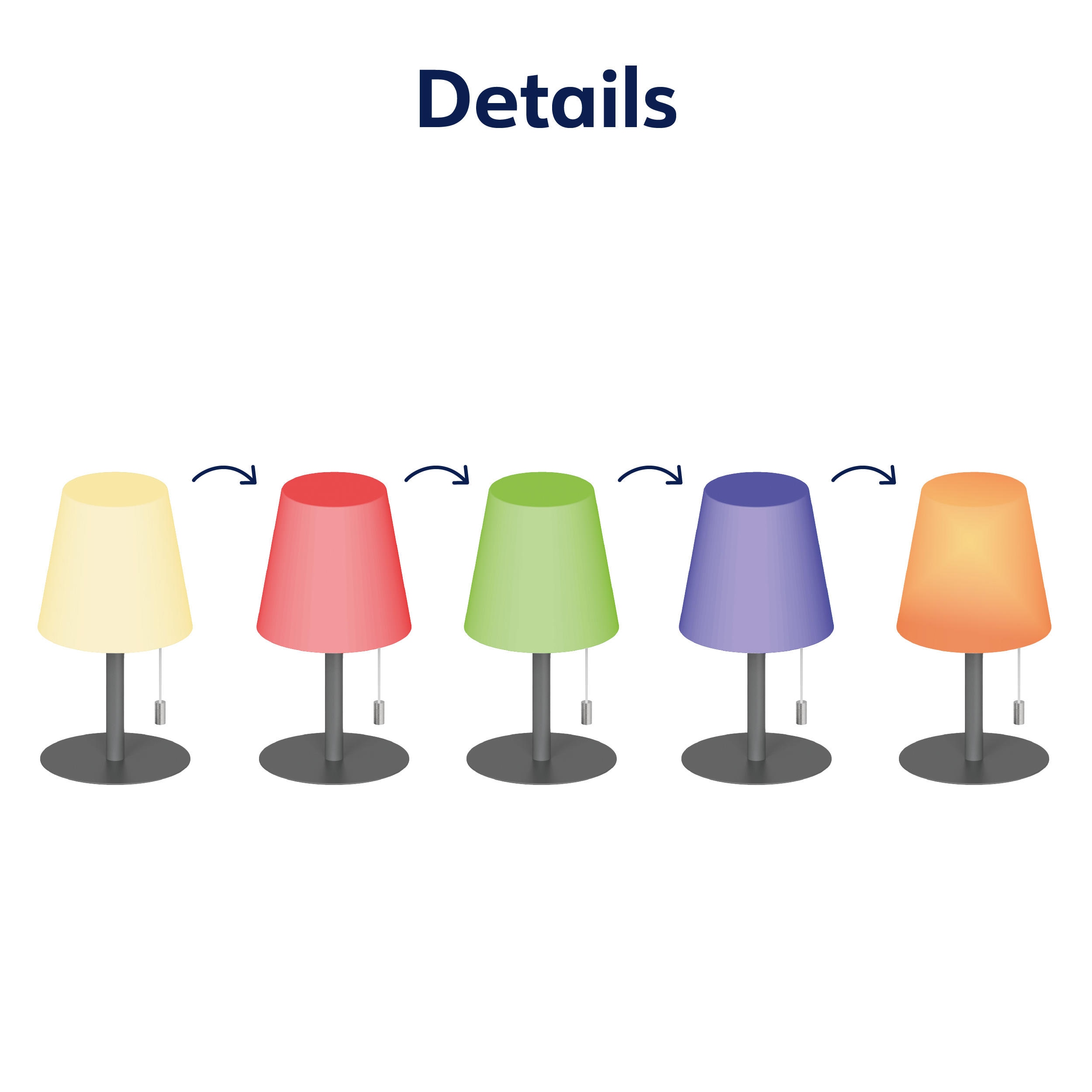 MÜLLER-LICHT LED-Akku-Tischleuchte CEDA, 2W, 200lm, RGB + weiß, grau