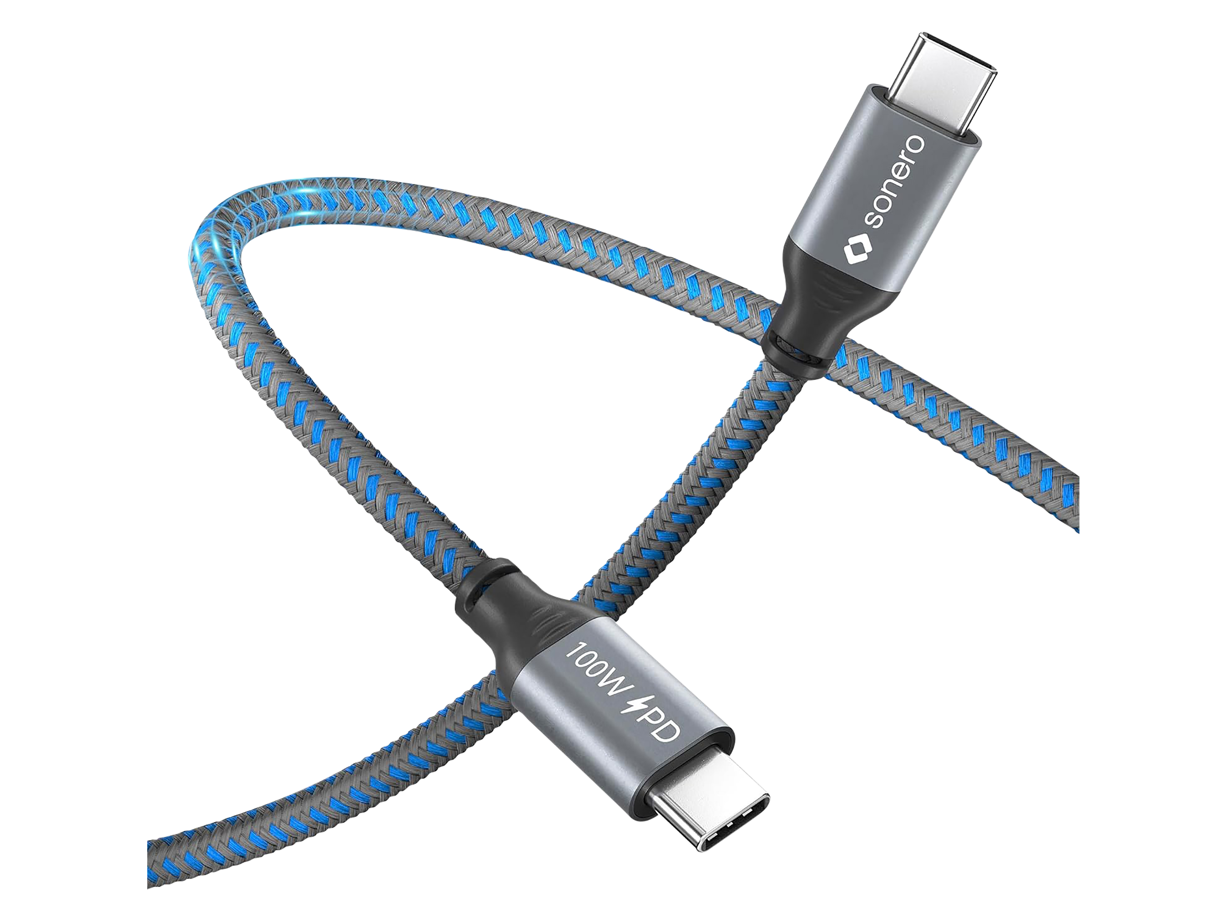 SONERO USB-C Kabel SPC-U310-020 100W PD 2m grau-blau