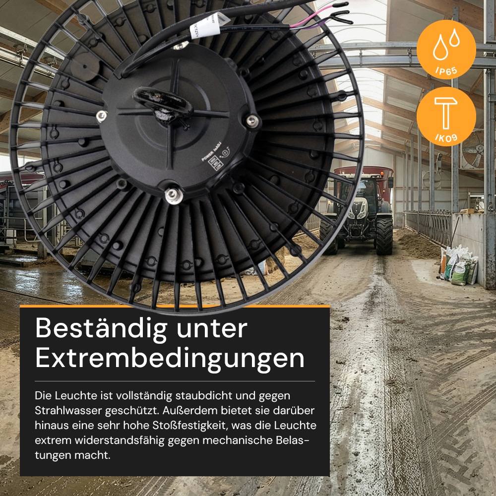 ENOVALITE LED-Highbay-Leuchte, UFO, EEK: C, 200W, 34000lm, 4000K, schwarz