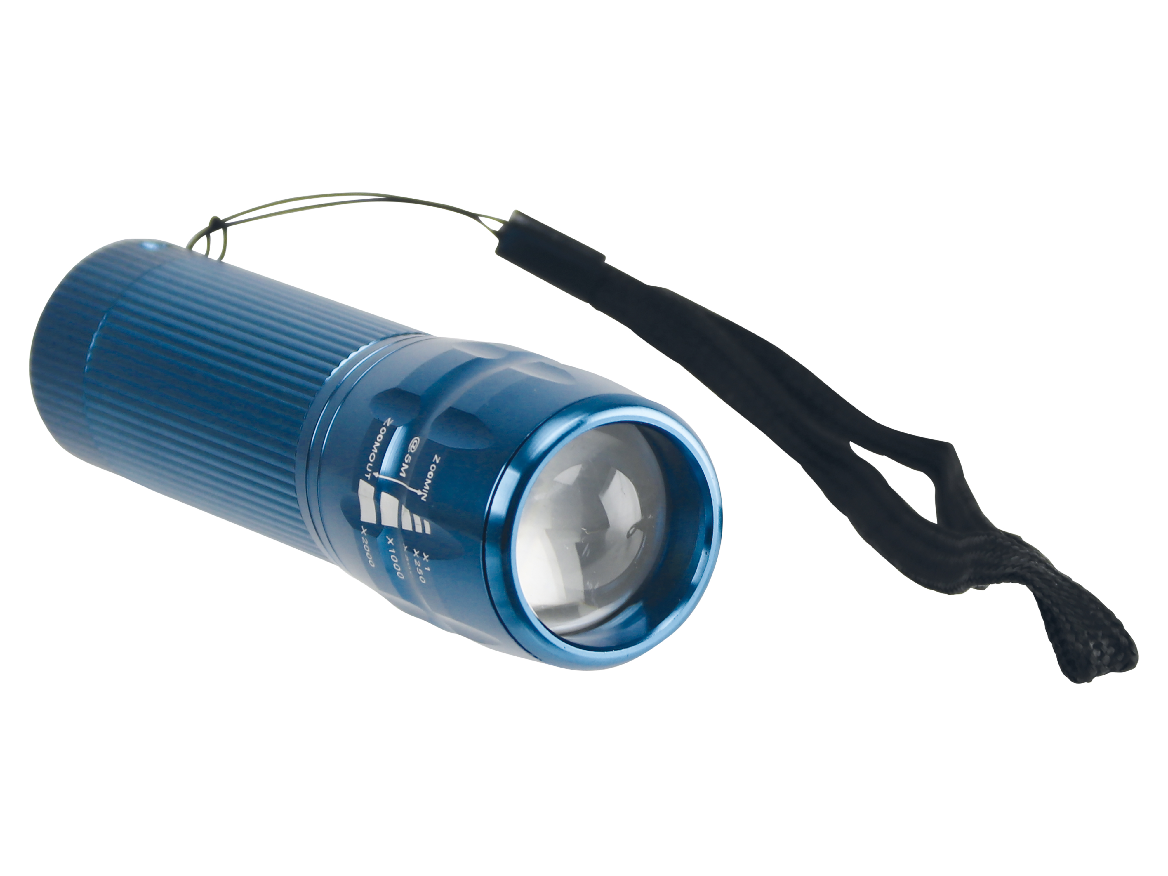 LED-Taschenlampe, Alu, 5 W OSRAM LED, blau, 4xMicro