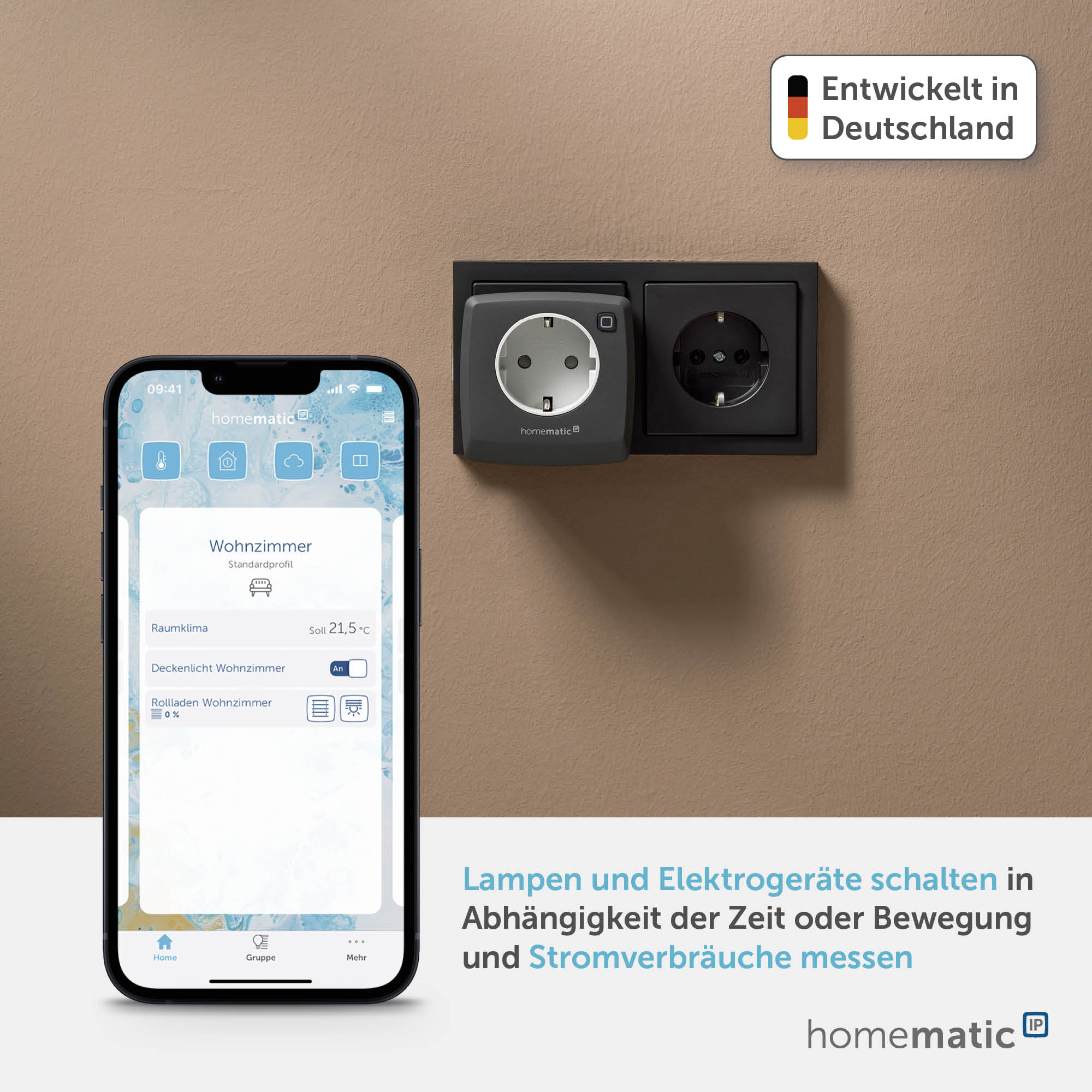 HOMEMATIC IP 161599A0, Schalt-Mess-Steckdose, anthrazit