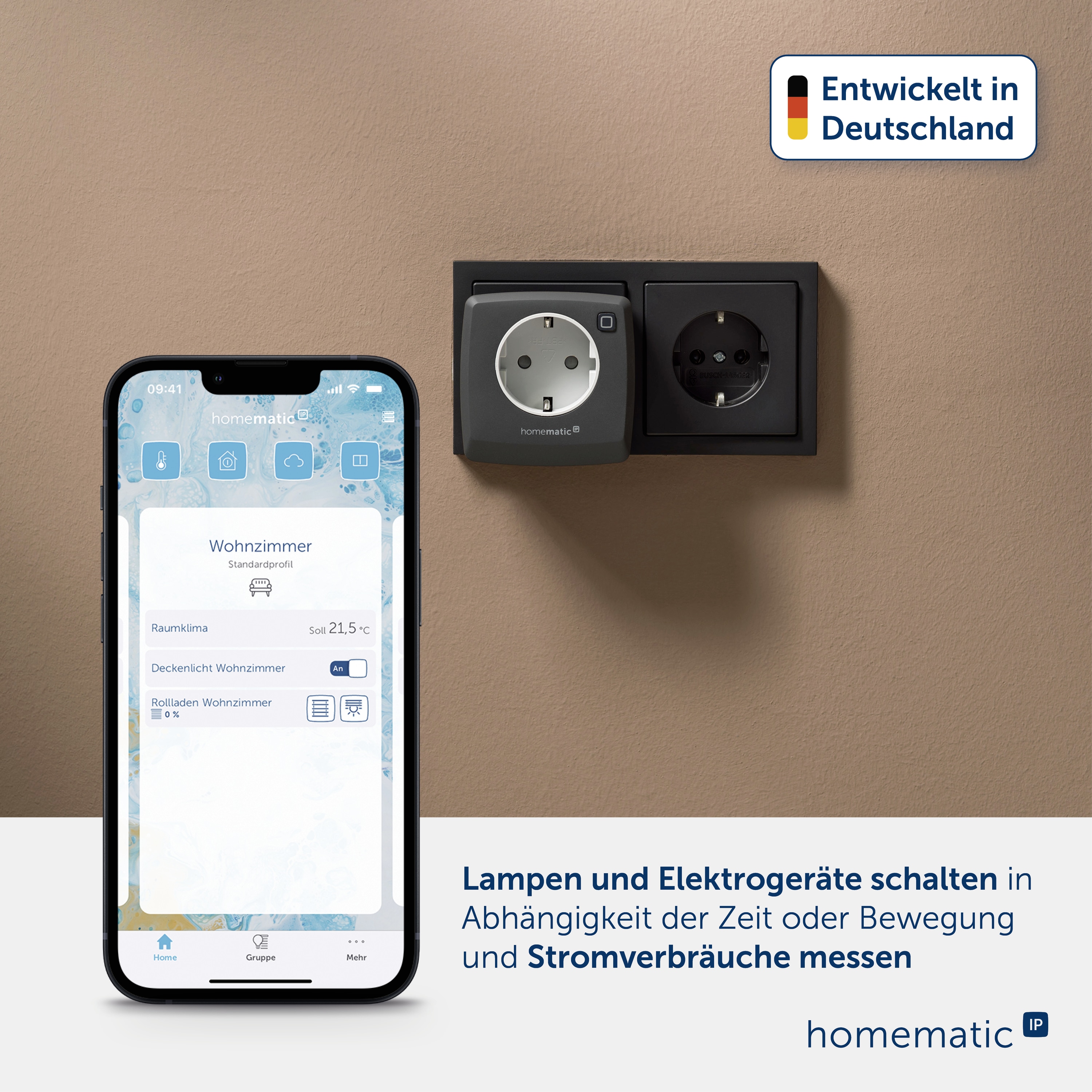 HOMEMATIC IP 161599A0, Schalt-Mess-Steckdose, anthrazit