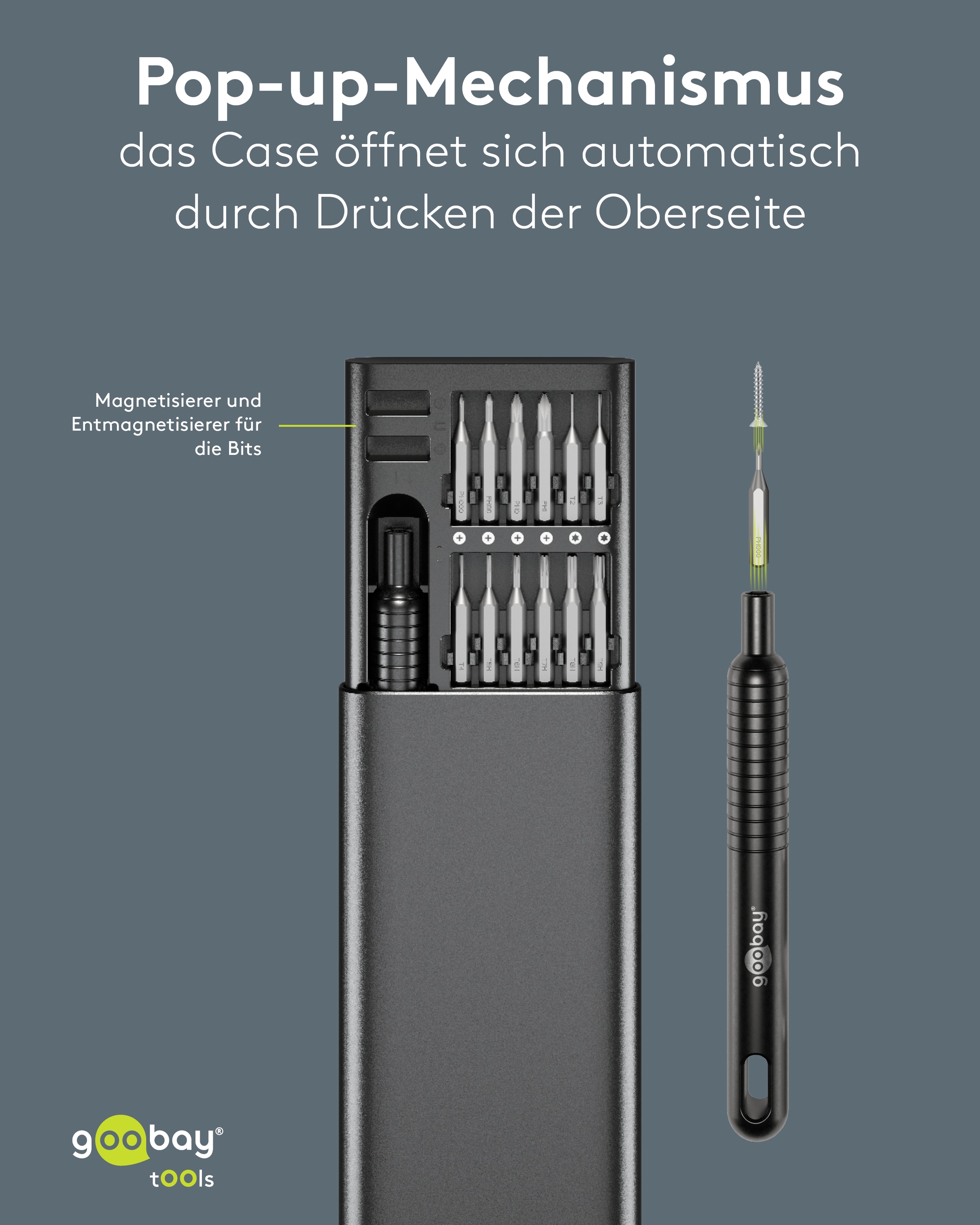 GOOBAY TOOLS Schraubendreher-Set, 77835, mit 48-tlg. Präzisions-Bitsatz