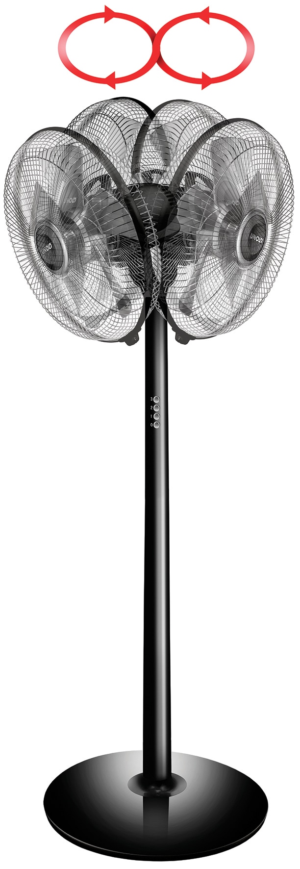 UNOLD Standventilator 86825, Silverline, 50 W, schwarz/silber