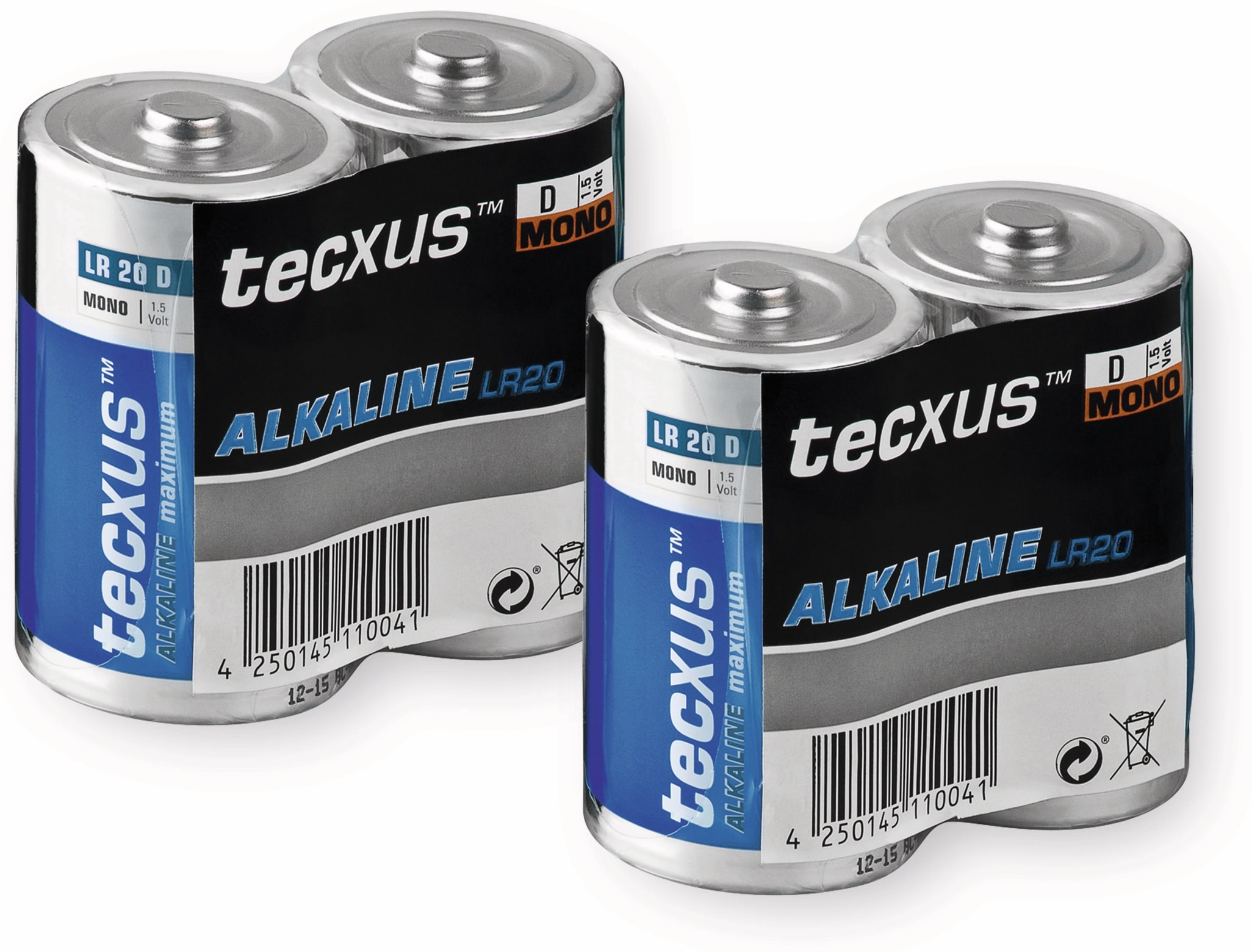 TECXUS Mono-Batterie-Set Alkaline, 2 Stück