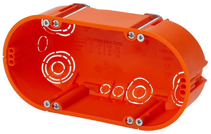 F-TRONIC Hohlwanddose E118, doppelt, T 47 mm F-TRONIC Hohlwanddose E118, doppelt, T 47 mm