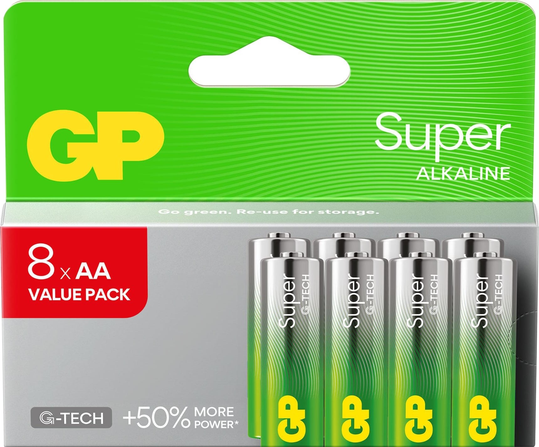 GP Super Alkaline, AA Mignon Batterie, 1,5 V, 8 Stück GP AA-Batterie Alkaline Super, 1,5 V, 8 Stück