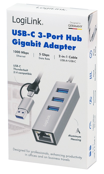 LOGILINK USB3.2 Hub UA0440 4-Port silber