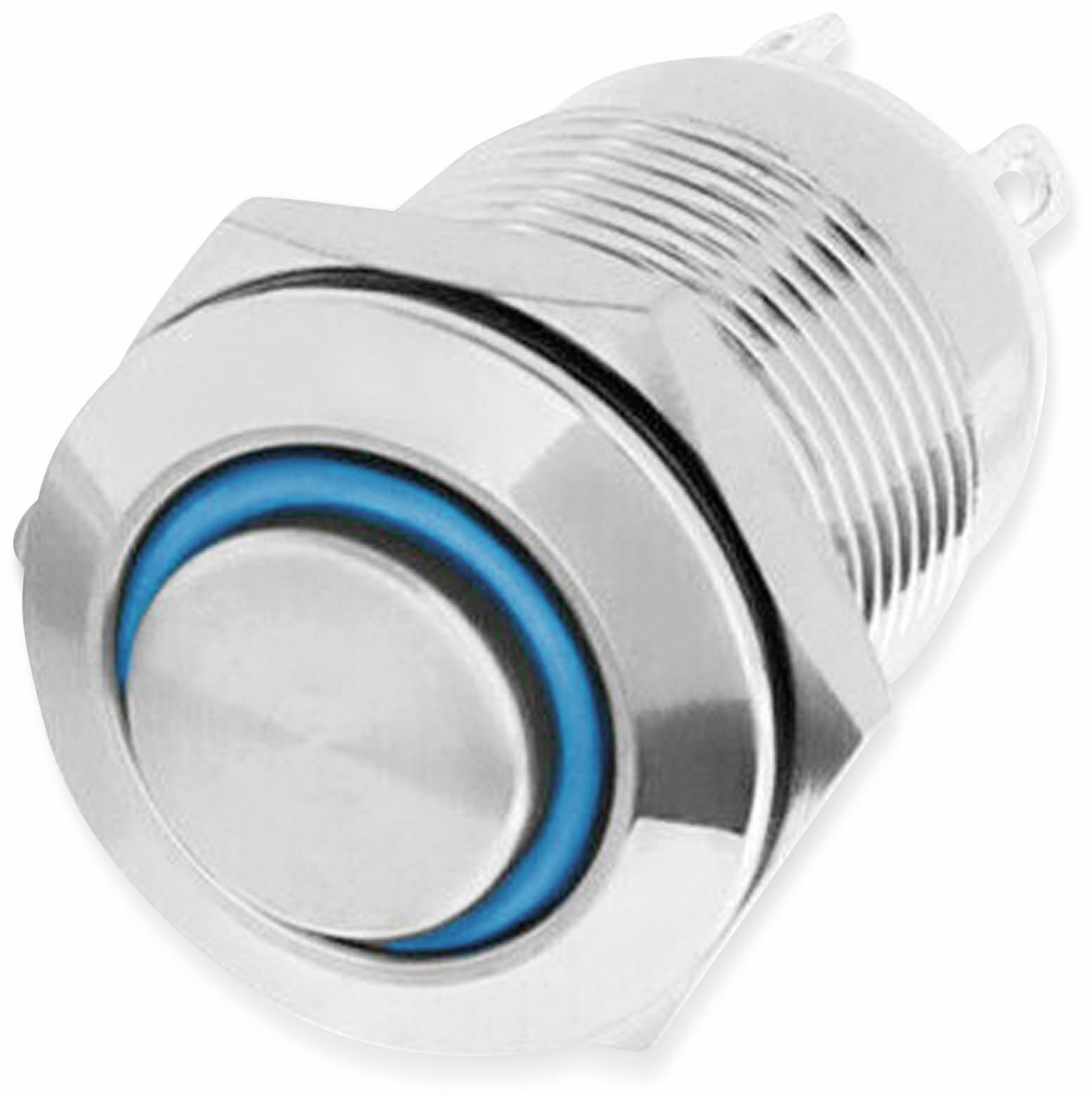 LED-Drucktaster, Ringbeleuchtung blau 12 V, Ø12 mm, 2 A/48 V