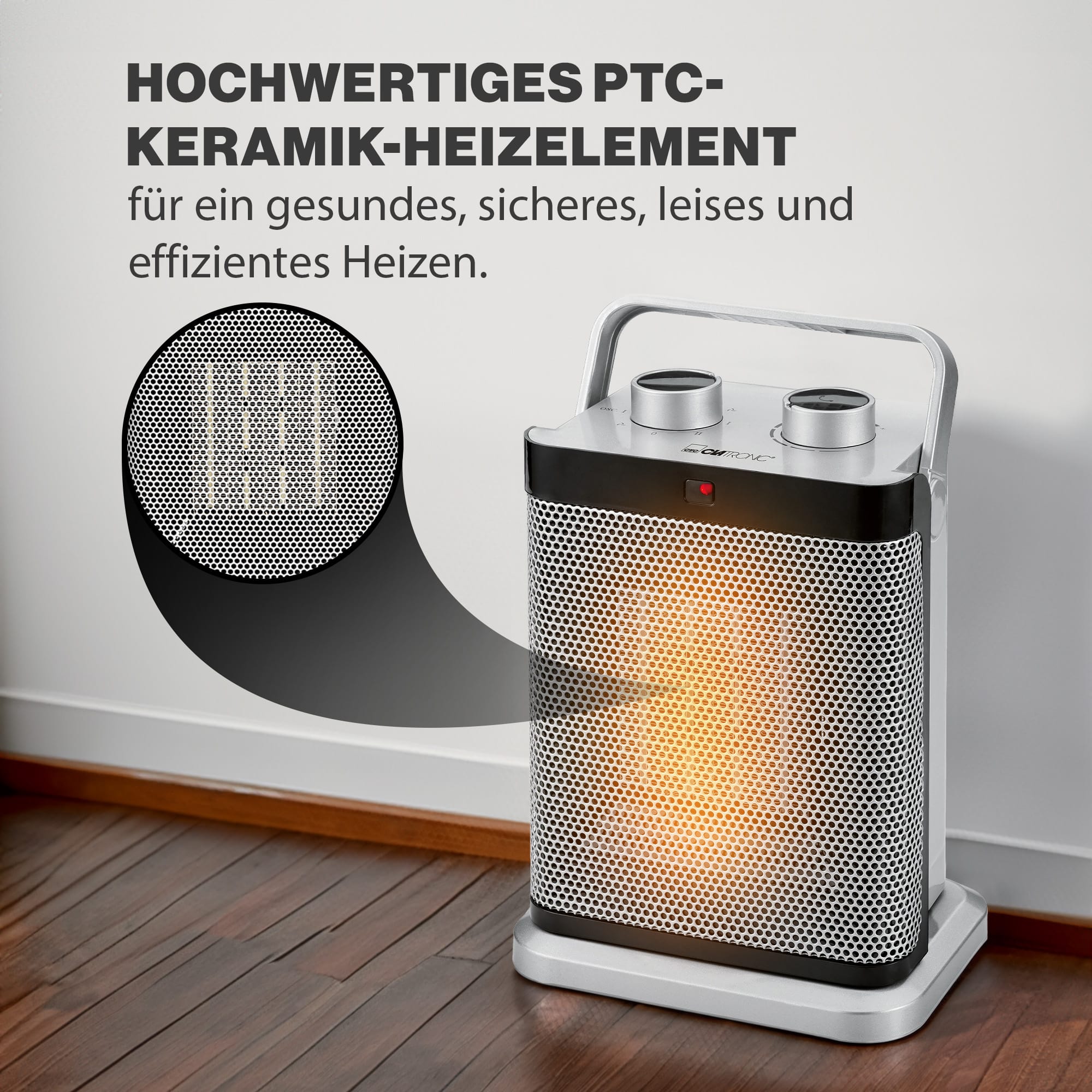 CLATRONIC Keramik-Heizlüfter HL3631, PTC-Keramik-Heizelement, 1000/1500 Watt
