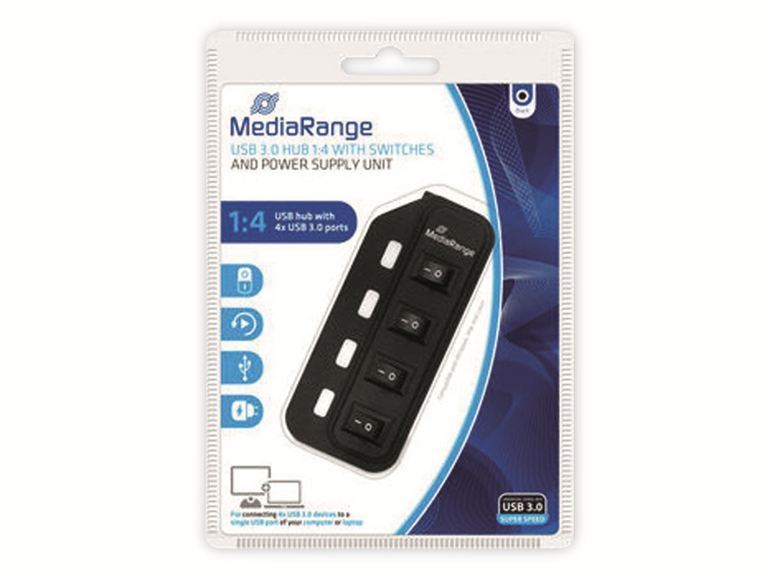 MEDIARANGE USB3.0 Hub MRCS505, 4-port