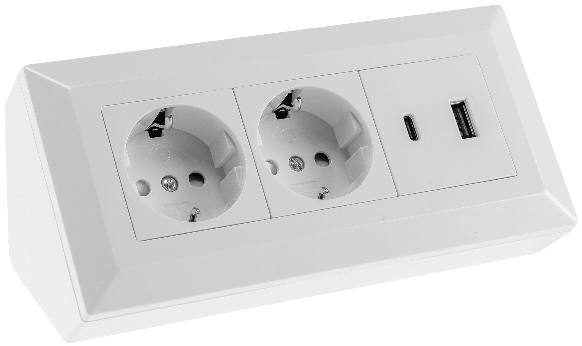 CHILITEC Steckdosenblock 23572, 2-fach, USB-A+C, 16A/250V, weiß CHILITEC Steckdosenblock 23572, 2-fach, USB-A+C, 16A/250V, weiß