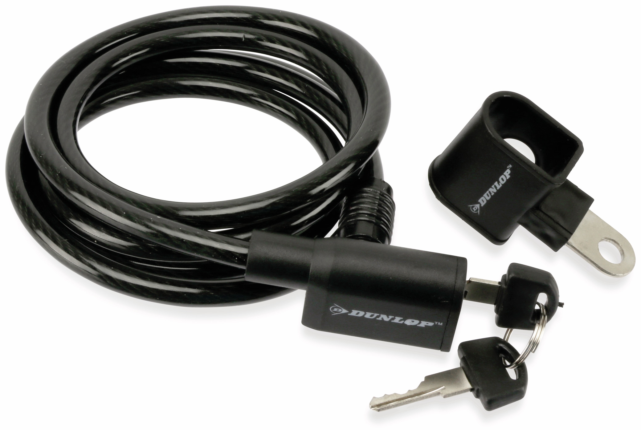 DUNLOP Fahrrad-Spiralkabelschloss, 150cm DUNLOP Fahrrad-Spiralkabelschloss, 150cm