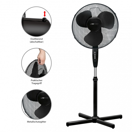 CLATRONIC Standventilator VL 3603 S, Ø 40cm, schwarz, 3 Stufen, 50 W CLATRONIC Standventilator VL 3603 S, Ø 40cm, schwarz, 3 Stufen, 50 W
