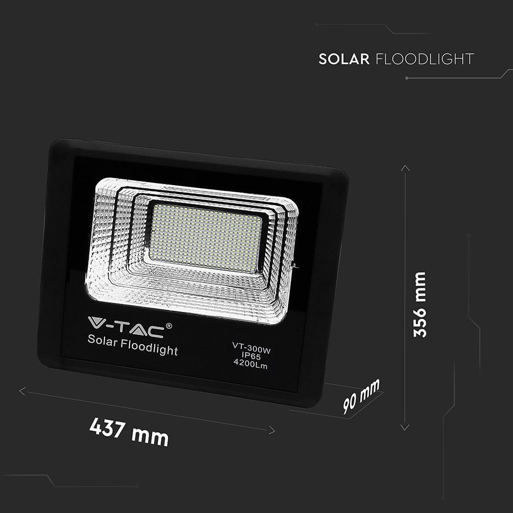 V-TAC Solar LED-Fluter VT-300W, 50 W, 4000 K, mit Panel + Fernbedienung V-TAC Solar LED-Fluter VT-300W, 50 W, 4000 K, mit Panel + Fernbedienung
