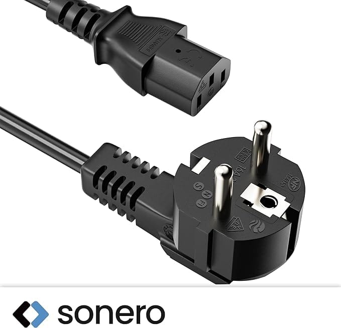 SONERO Netzkabel Schutzkontaktstecker, X-SKW-C13G-030B, 90°, schwarz, 3m SONERO Netzkabel Schutzkontaktstecker, X-SKW-C13G-030B, 90°, schwarz, 3m