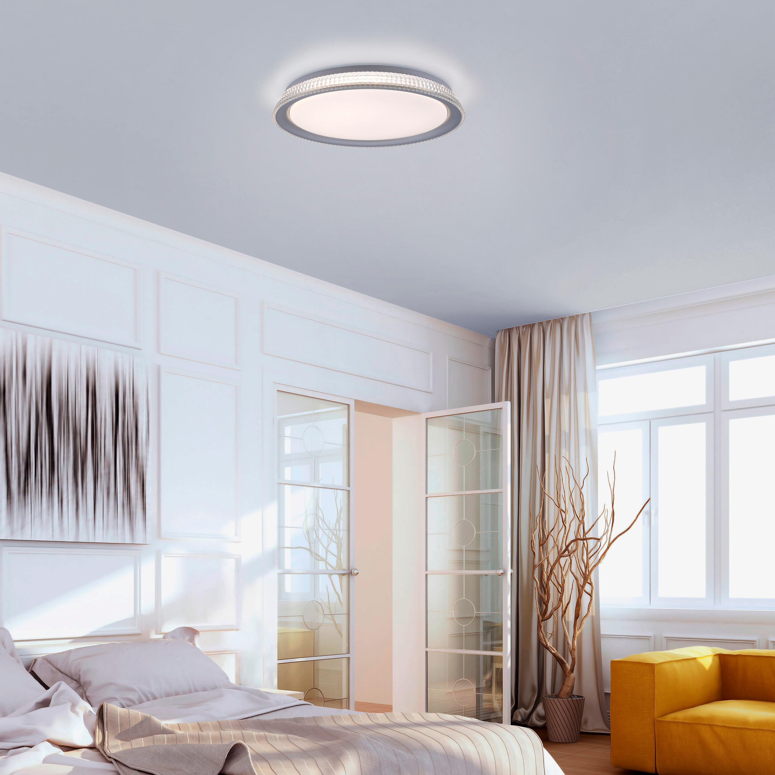 JUST LIGHT LED-Deckenleuchte 14358-21 silberfarbig, 18,8W, 2450lm, 3000K