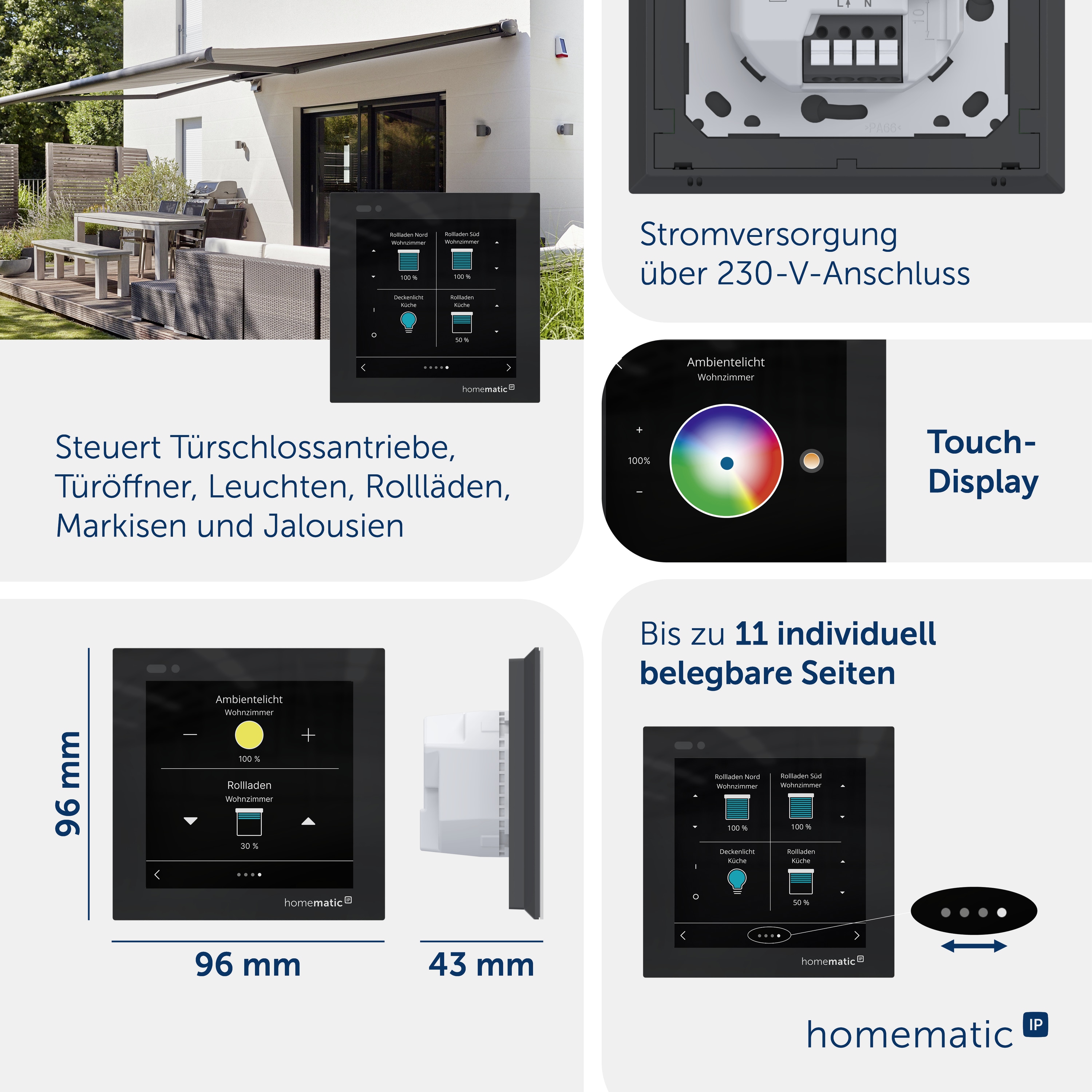 HOMEMATIC IP 161918A0, Glasdisplay