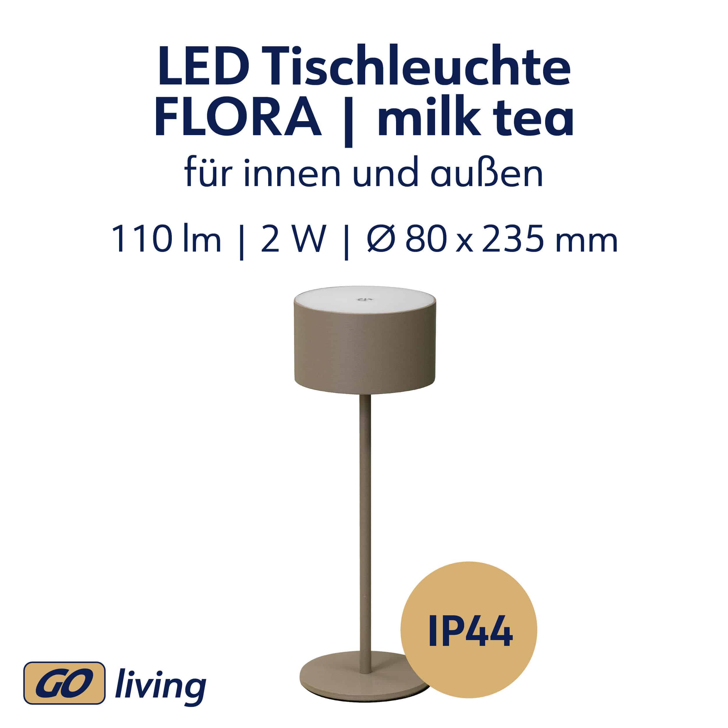 MÜLLER-LICHT LED-Akku-Tischleuchte Flora, 2 W, 110 lm, 3000 K, braun MÜLLER-LICHT LED-Akku-Tischleuchte Flora, 2 W, 110 lm, 3000 K, braun