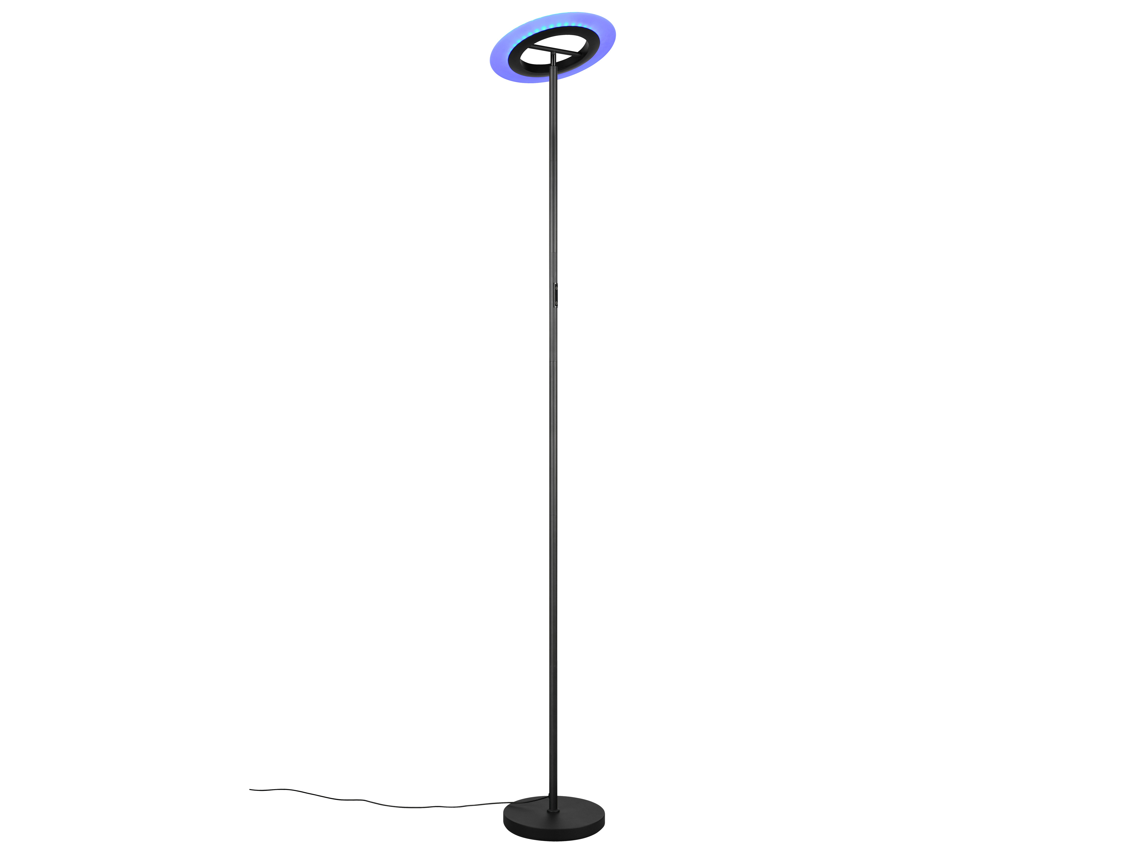 REALITY LED-Stehleuchte Samba R43411132, 16,5W, 2700... 6500K, 1900lm, CCT, RGB, IP20, schwarz