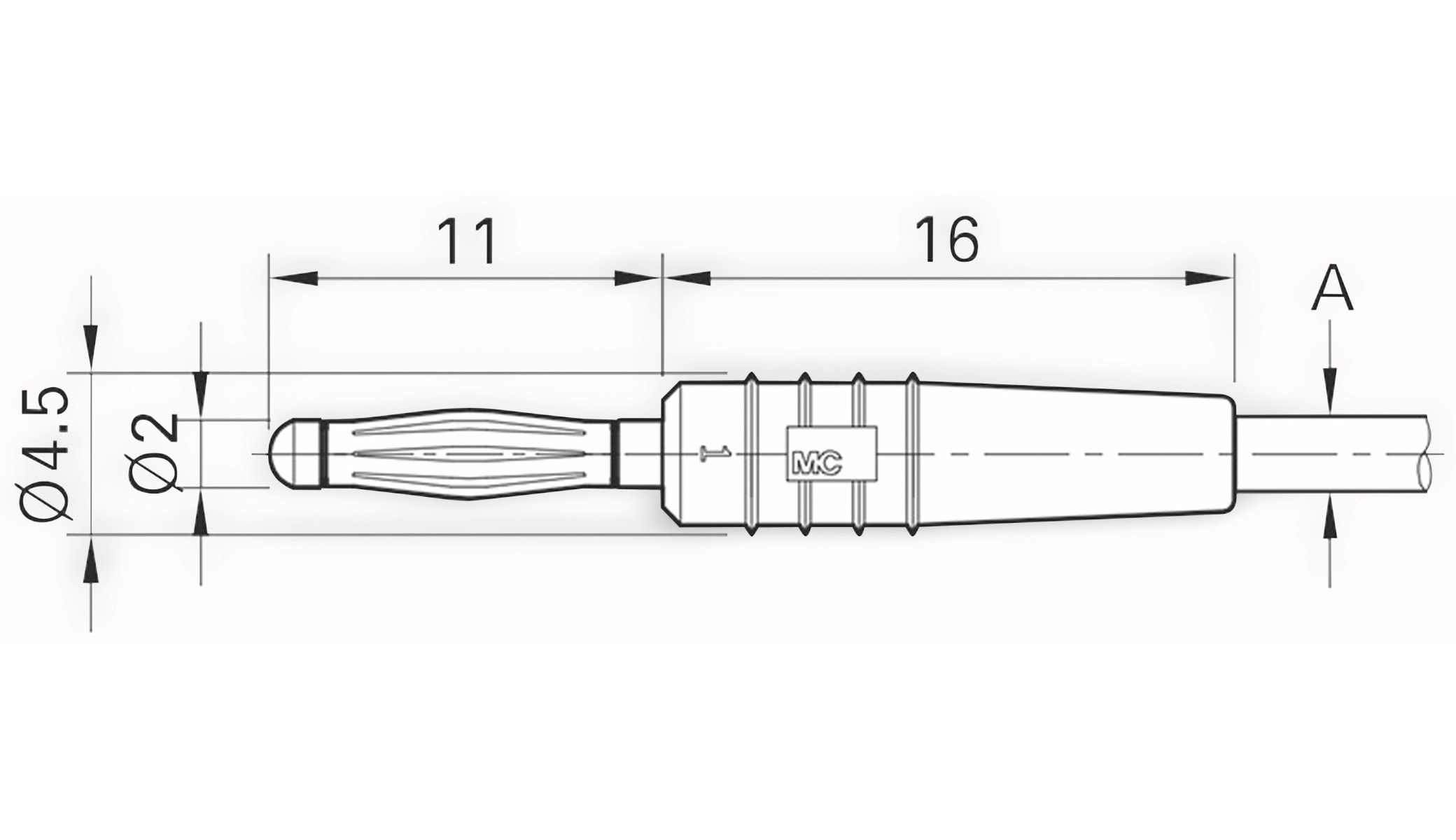 STÄUBLI SLS205-L Lamellenstecker, 2 mm, vergoldet, rot