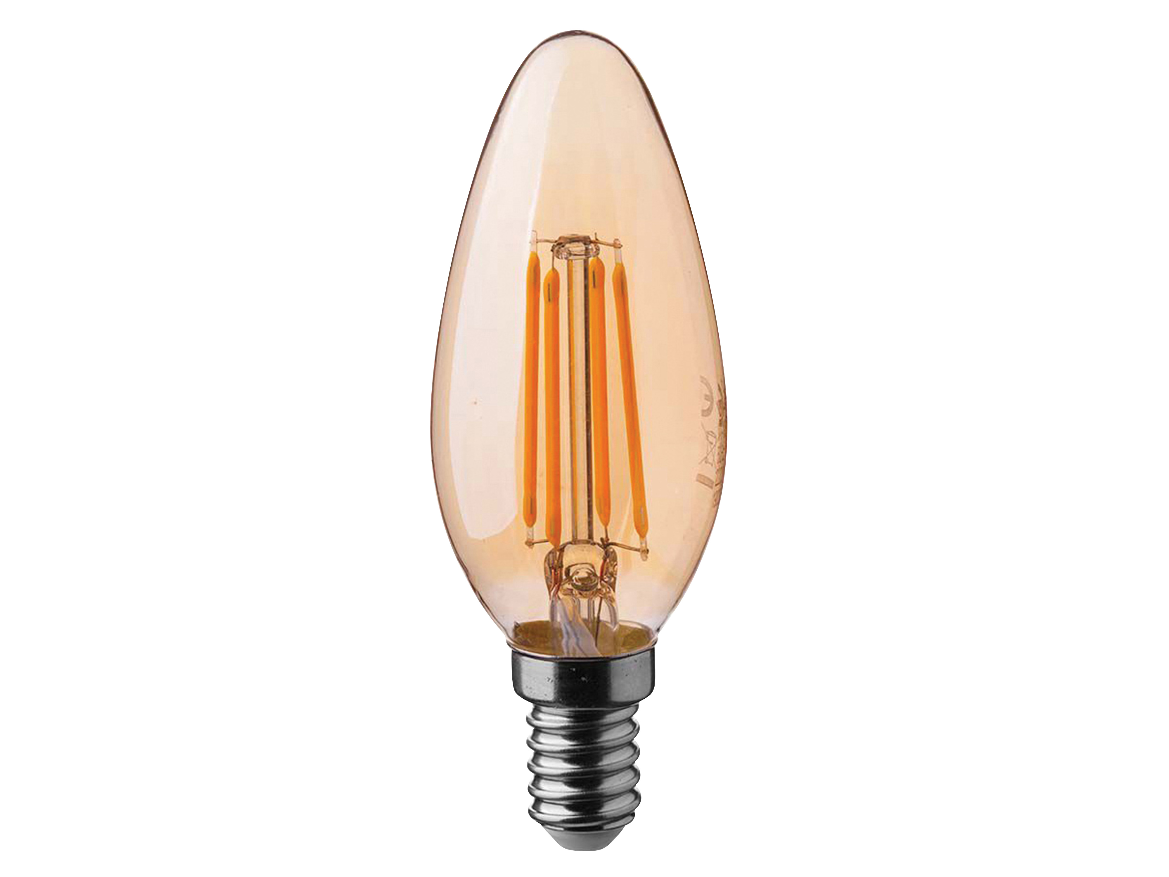 V-TAC LED-Filament-Lampe VT-1955-N, E14, EEK: F, 4W, 350lm, 2200K