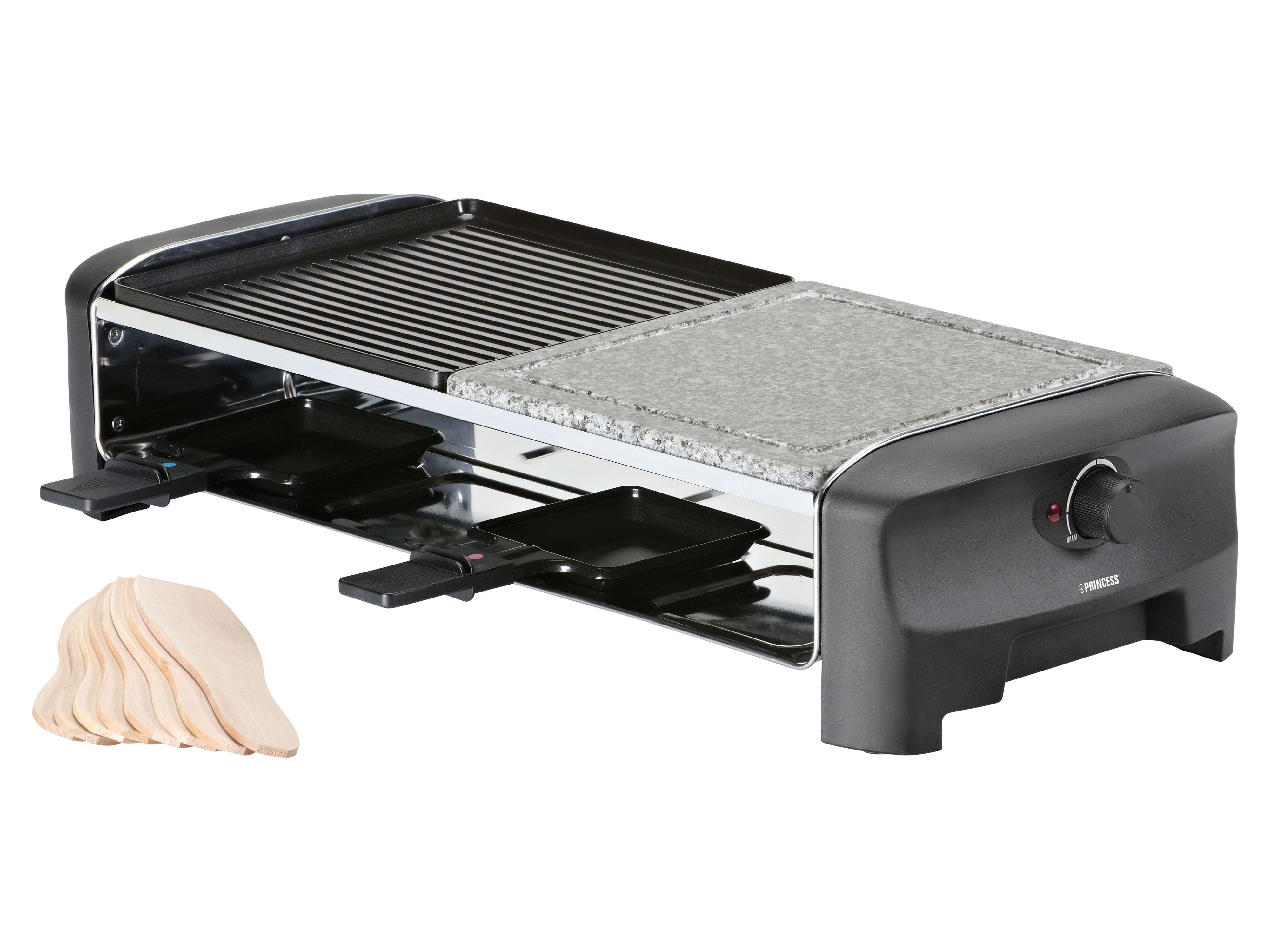 PRINCESS Raclette Grill 162820, Stone & Grill, 8 Personen, 1300 W