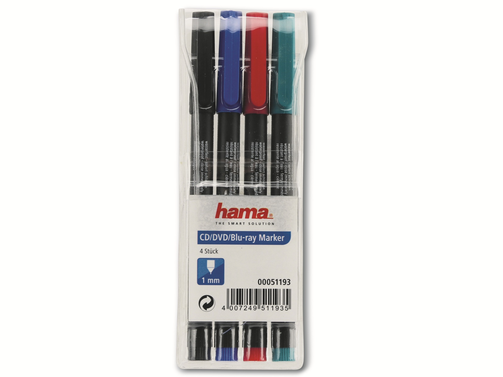 Hama CD/DVD-Marker, 4er Set