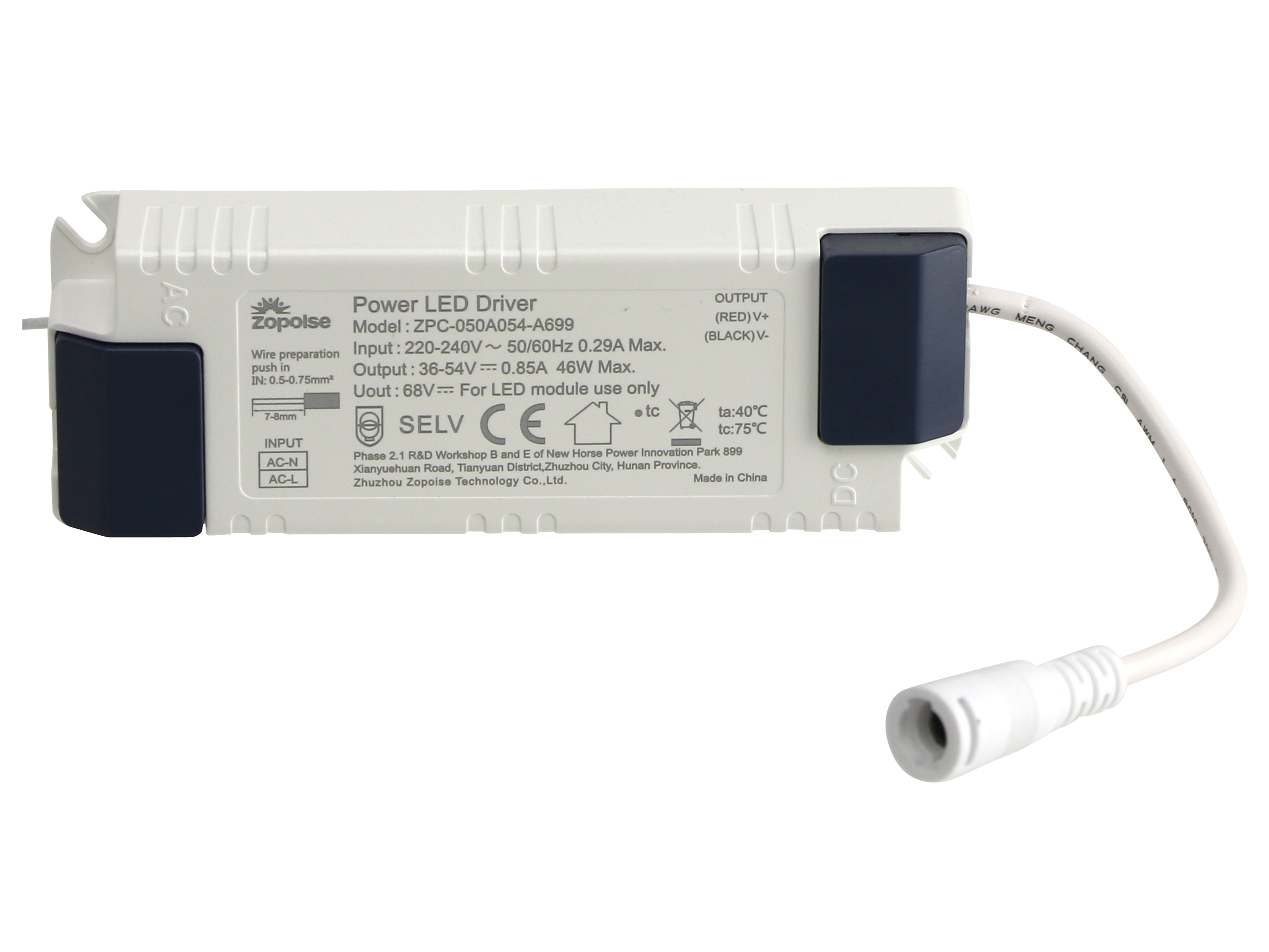 ZOPOISE LED-Schaltnetzteil ZPC-050A054-A699, 46 W