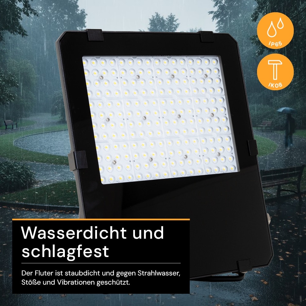 ENOVALITE LED-Fluter PRO, EEK: D, 100W, 13000lm, 4000K, schwarz