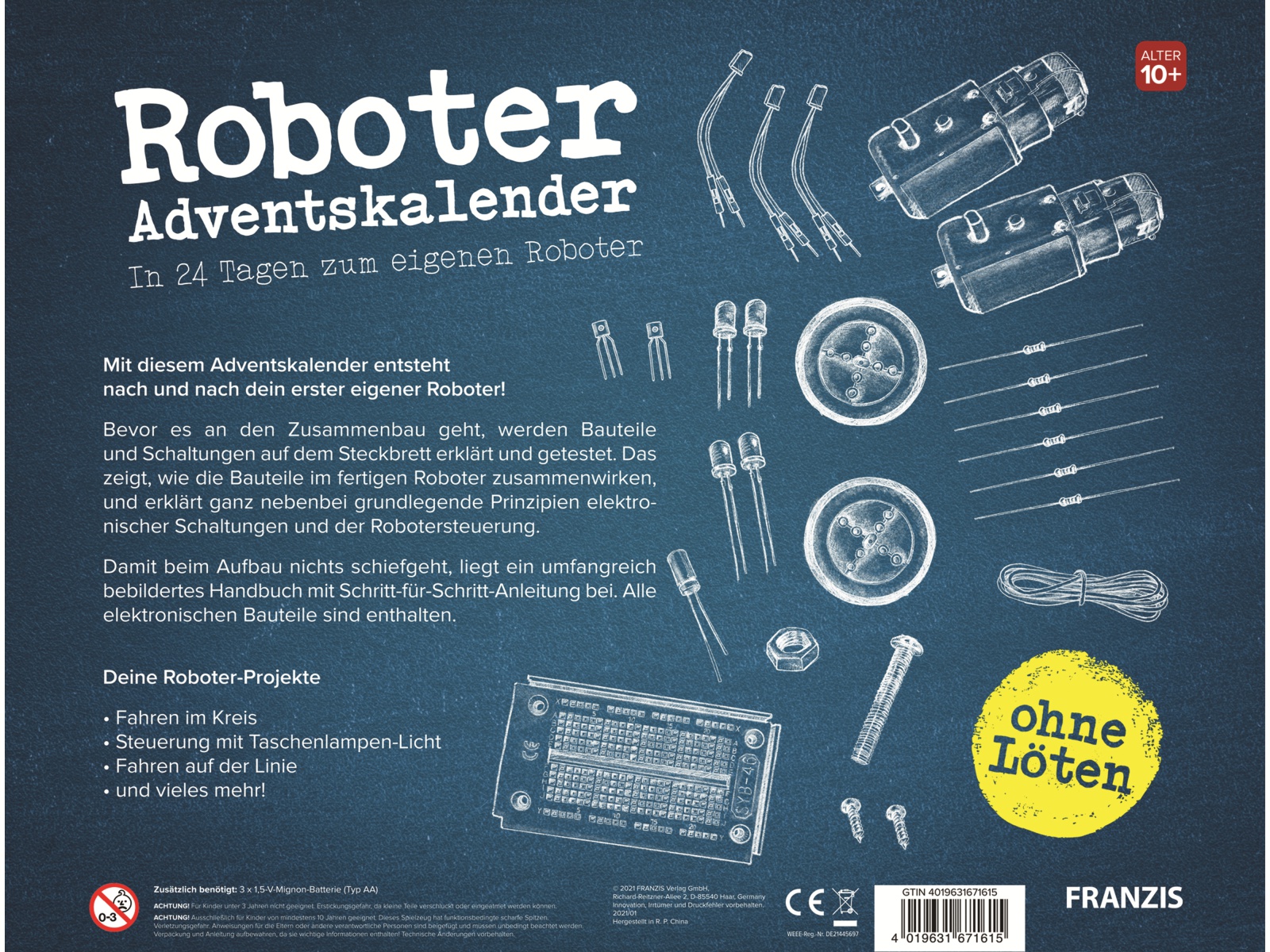 FRANZIS Adventskalender, 67161, Roboter Adventskalender FRANZIS Adventskalender, 67161, Roboter Adventskalender